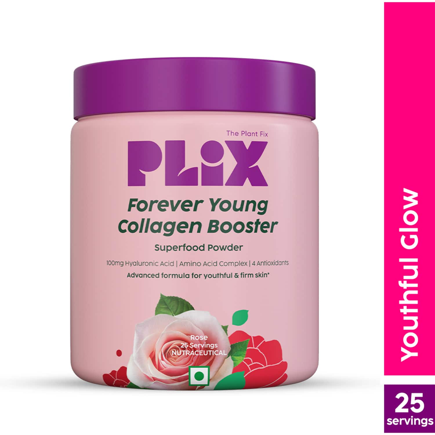 Plix | Plix Collagen Booster Supplement Powder Rose Flavour (200g)