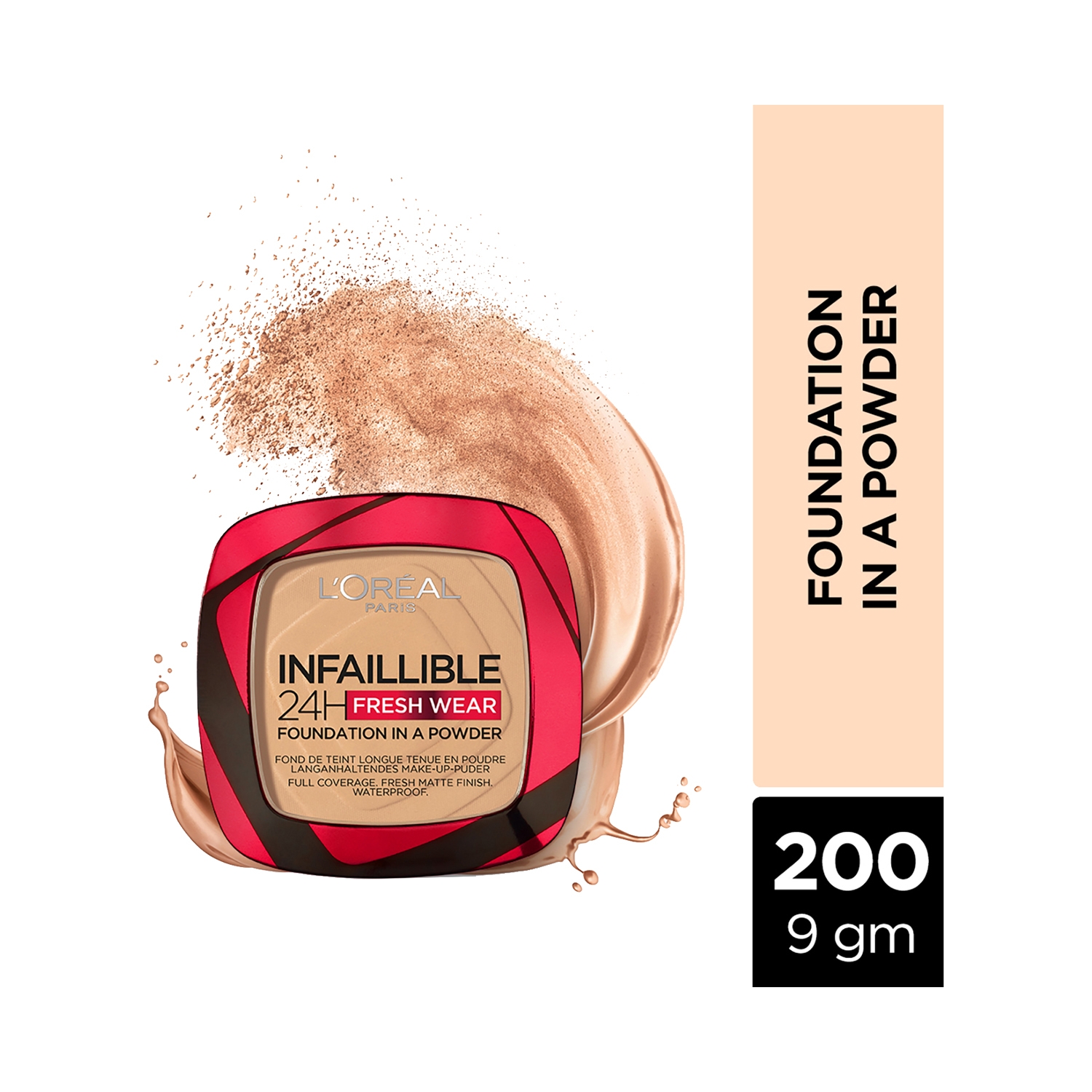 L'Oreal Paris | L'Oreal Paris Infallible 24H Fresh Wear Foundation In A Powder - 200 Golden Sand (9g)