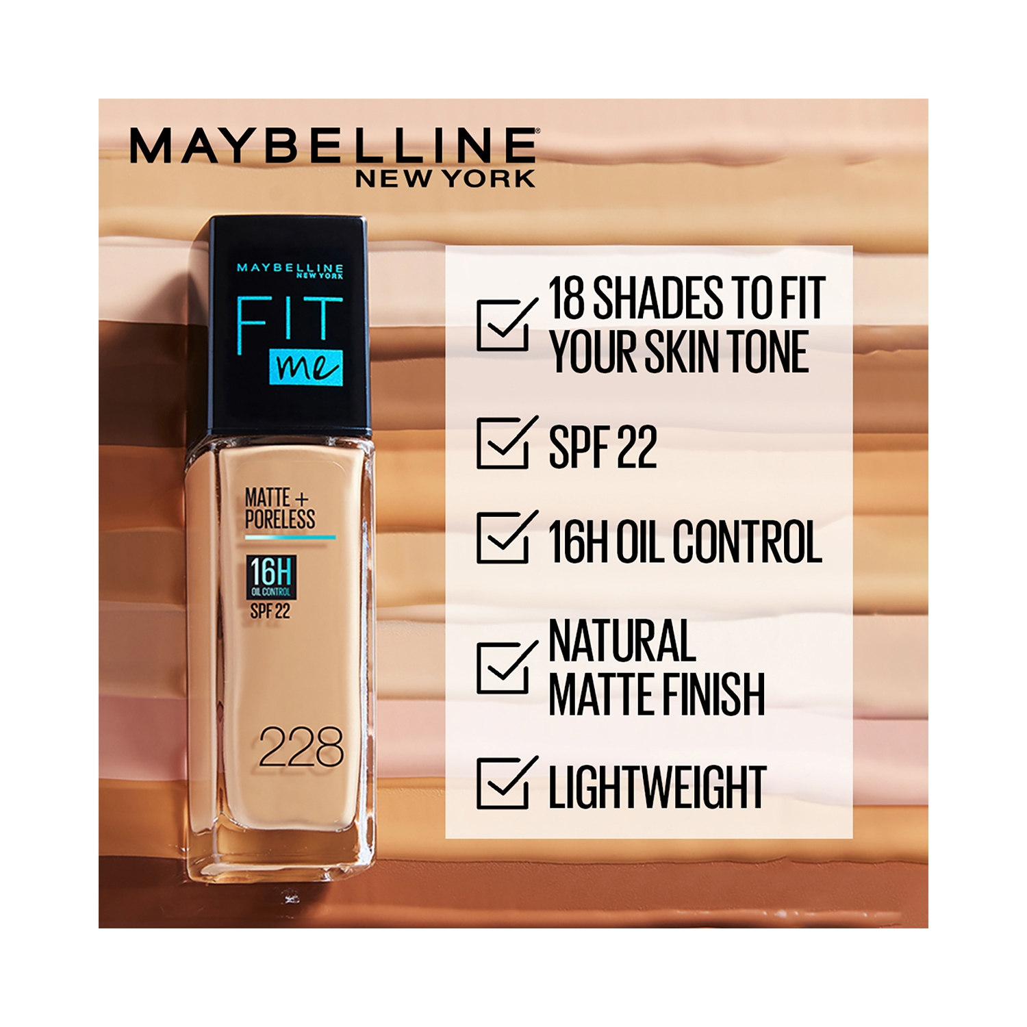 Maybelline New York Fit Me Matte + Poreless Liquid Foundation, 118 Light  Beige, Matte Foundation, Oil Control Foundation