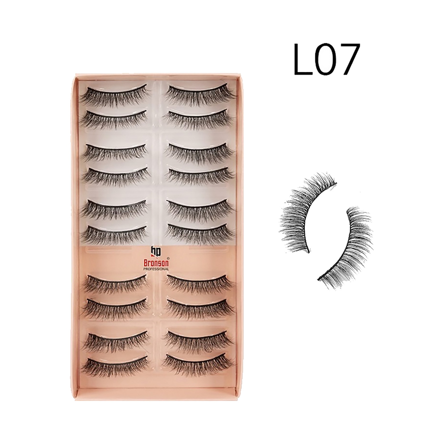 Bronson Professional | Bronson Professional Eyelash Set 3D False Long & Natural Eye Makeup L07 (10 Pair)