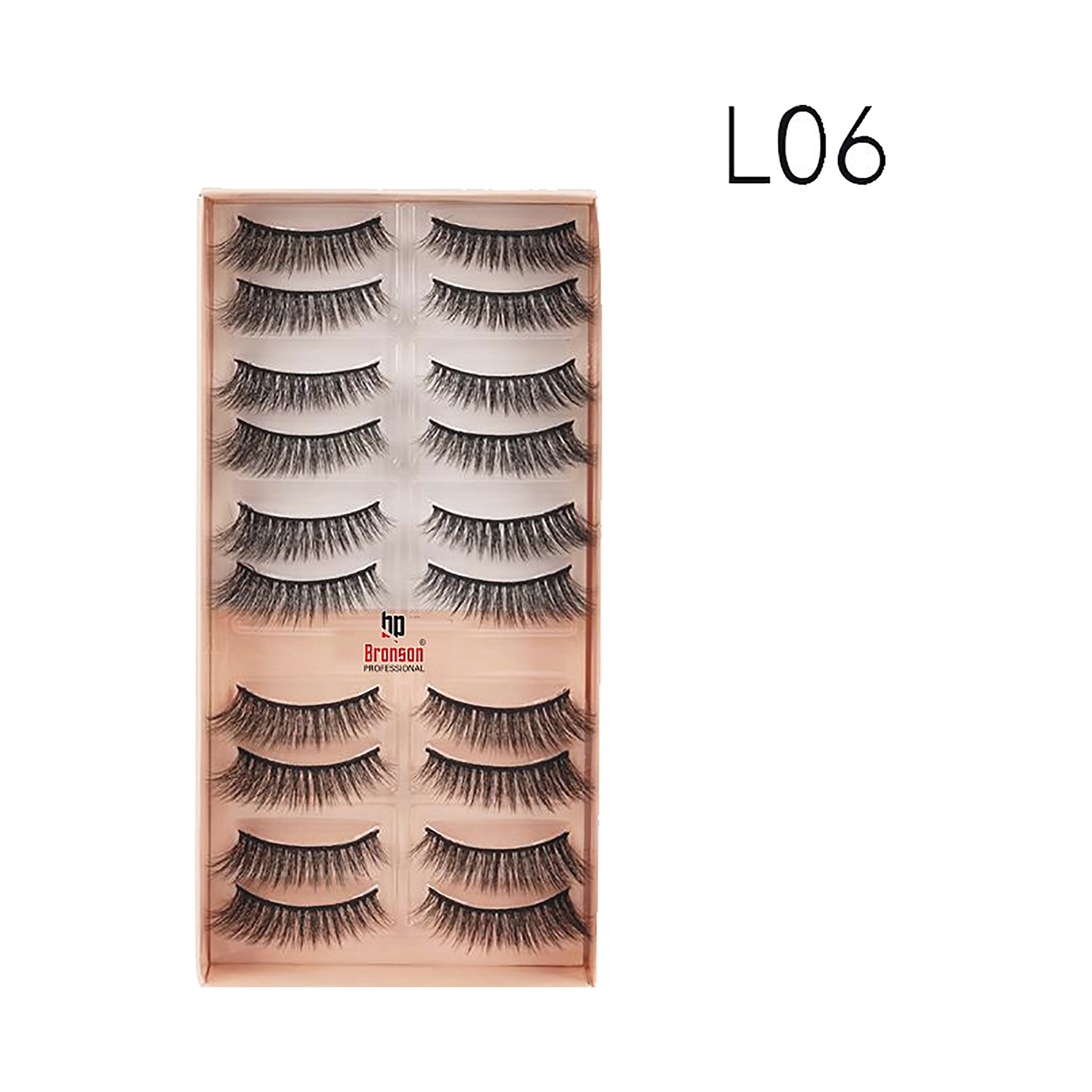 Bronson Professional | Bronson Professional Eyelash Set 3D False Long & Natural Eye Makeup L06 (10 Pair)