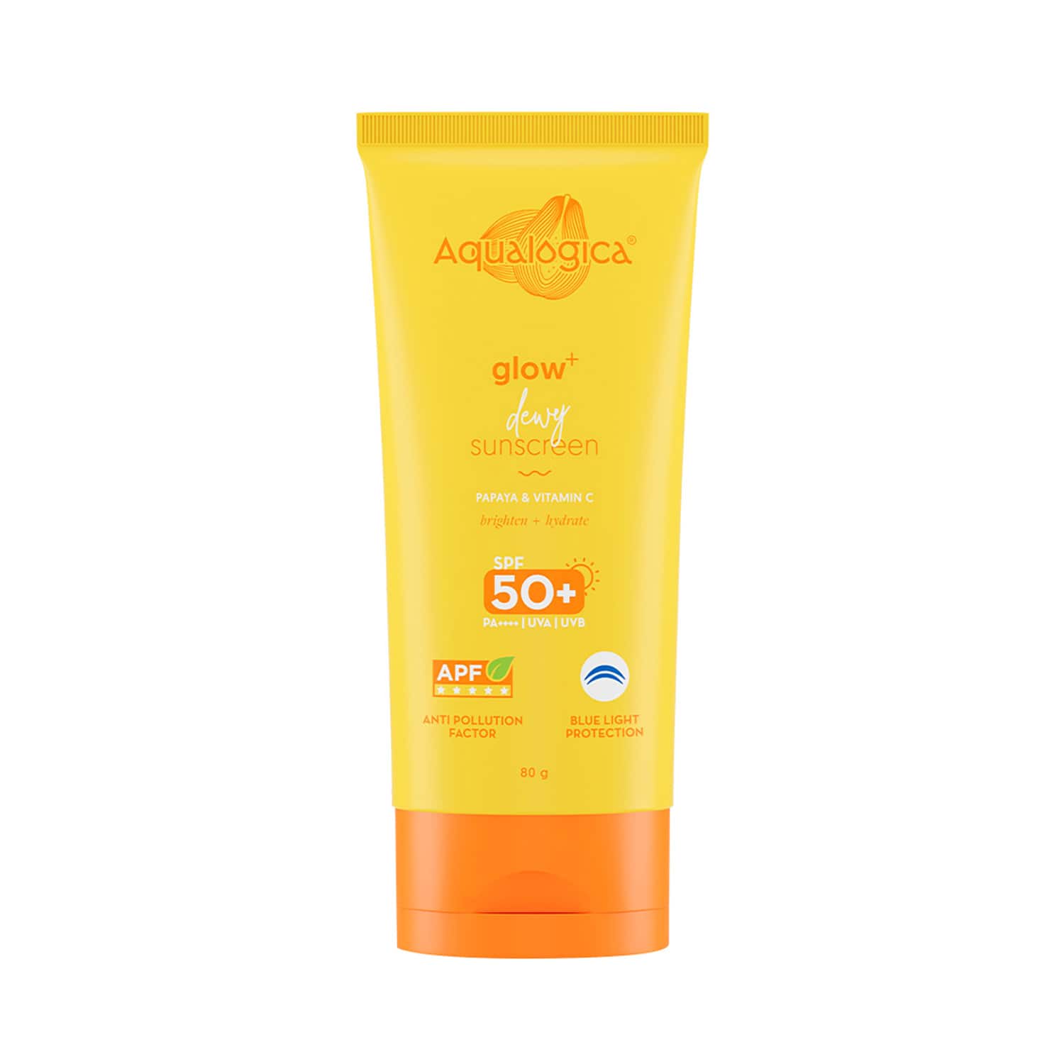 Aqualogica | Aqualogica Glow+ Dewy Lightweight Sunscreen Gel SPF 50+ PA++++ with Papaya & Vitamin C (80 g)