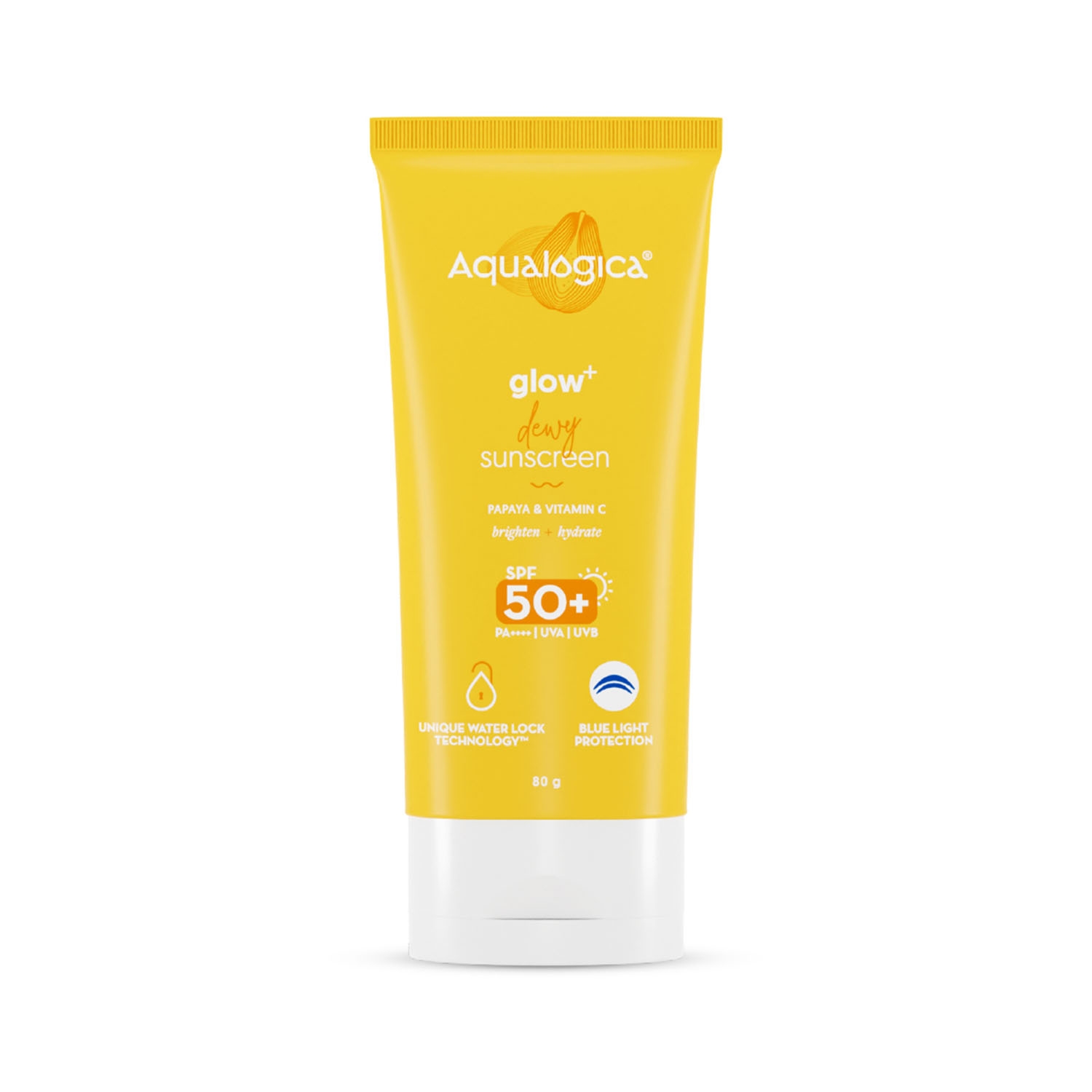 Aqualogica | Aqualogica Glow + Dewy Sunscreen With Papaya & Vitamin C SPF 50+ PA++ (80g)