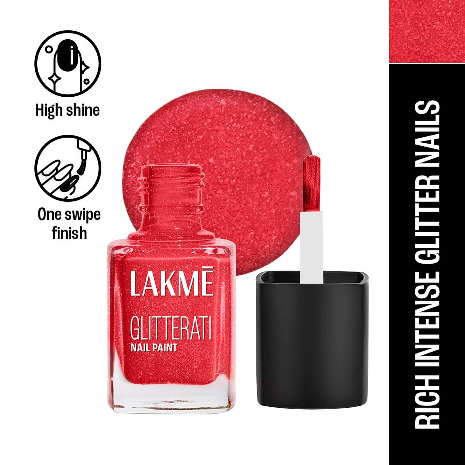 Lakme | Lakme Glitterati Collection Nail Paint for High Glam - Pink Fever (12 ml)