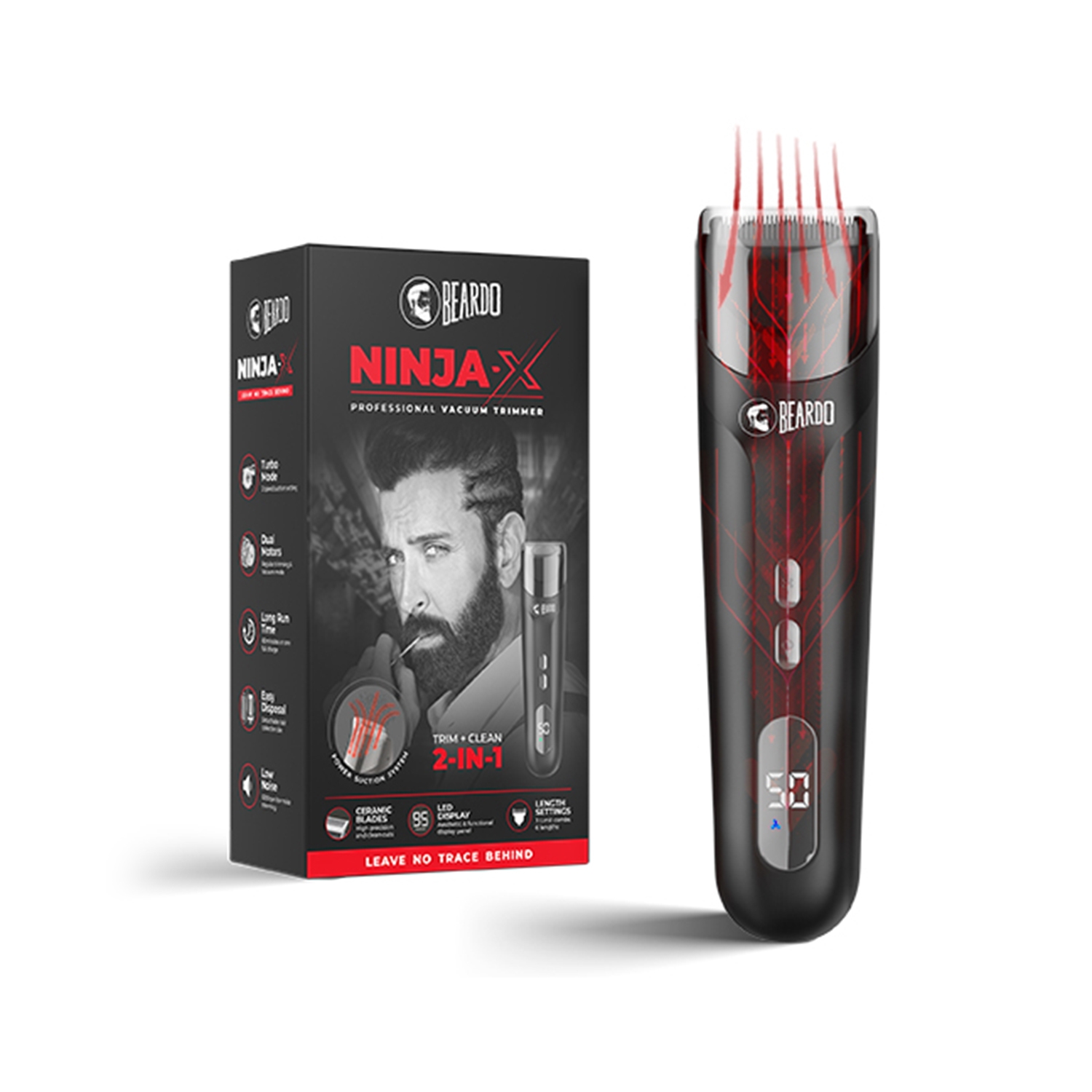 Beardo | Beardo Ninja-X Pro Vacuum Trimmer - Black