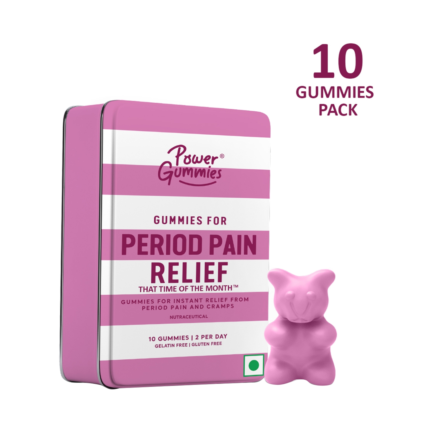 Power Gummies | Power Gummies For That Time Of The Month PMS Vitamins For Women - Strawberry Flavour (10Pcs)