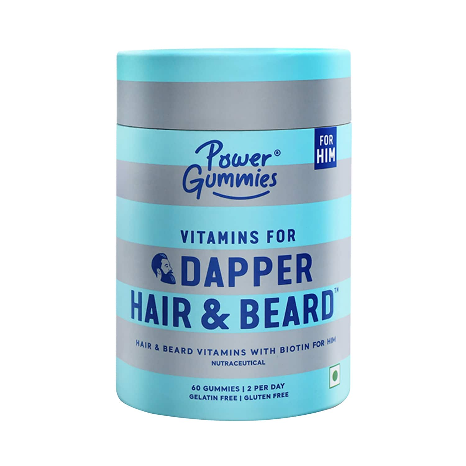 Power Gummies | Power Gummies Vitamin For Dapper Hair & Beard Gummies DHT Blocker - Blueberry Strawberry (60Pcs)