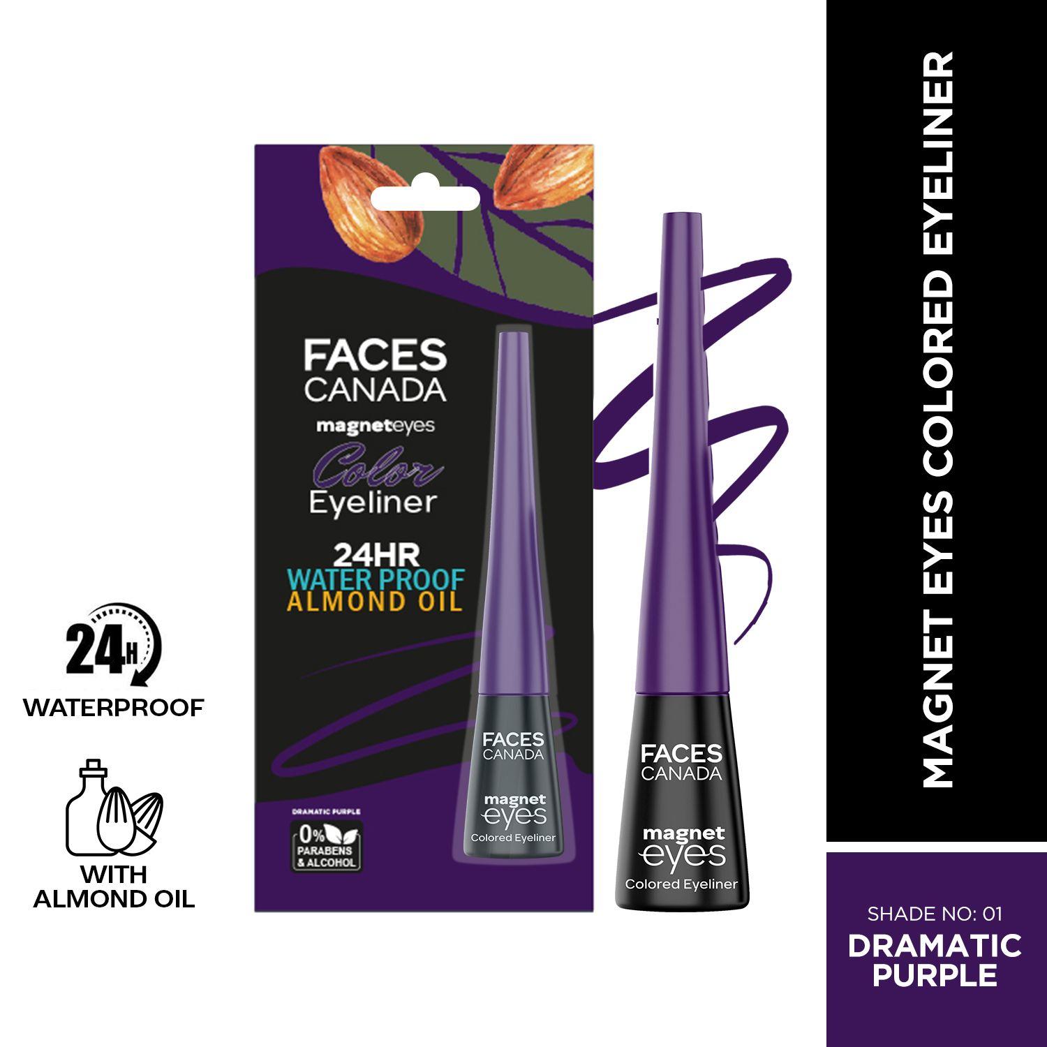 Faces Canada | Faces Canada Magneteyes Color Eyeliner, Glossy Finish, 24HR Long-lasting - Dramatic Purple (4 ml)