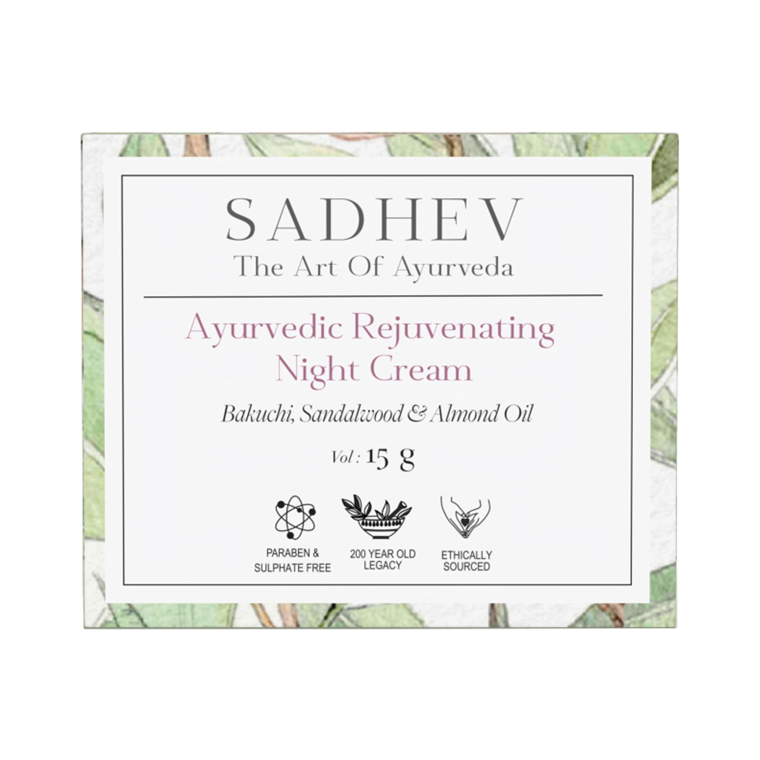 Sadhev Ayurvedic Rejuvenating Night Cream (15g)
