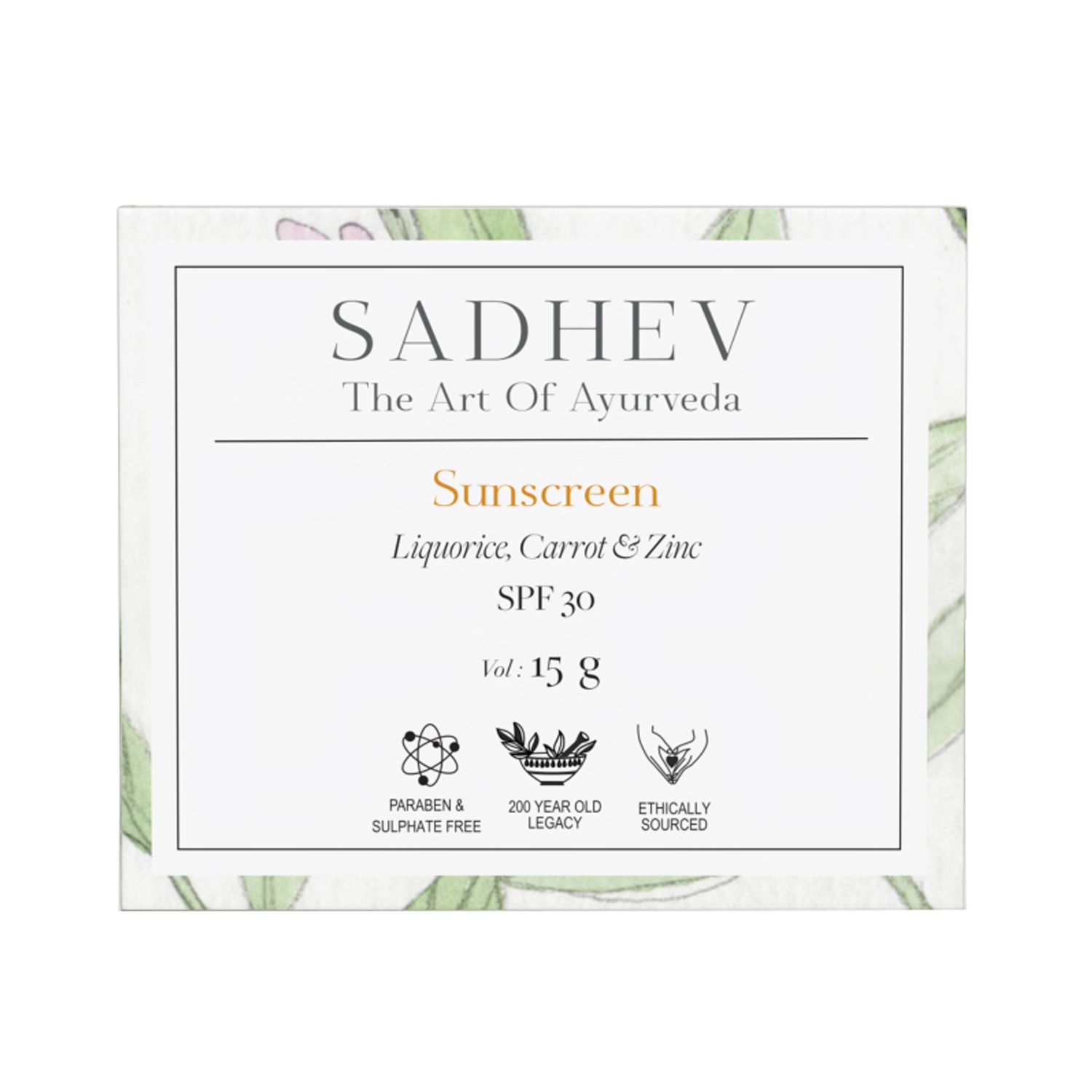 Sadhev | Sadhev Mini Ayurvedic Sunscreen SPF 30 (15g)