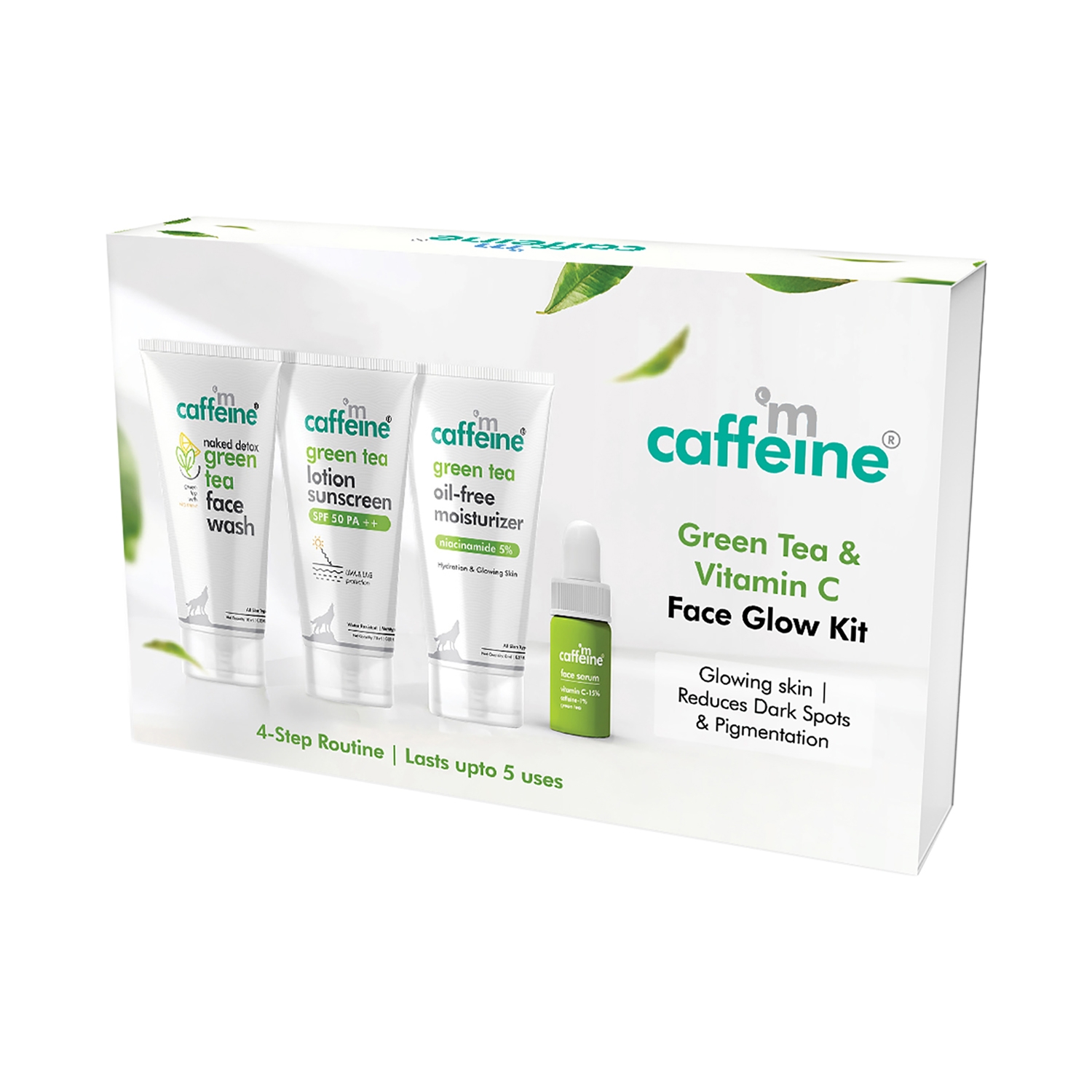 mCaffeine | mCaffeine Miniature Green Tea & Vitamin C Glow Kit - (4Pcs)