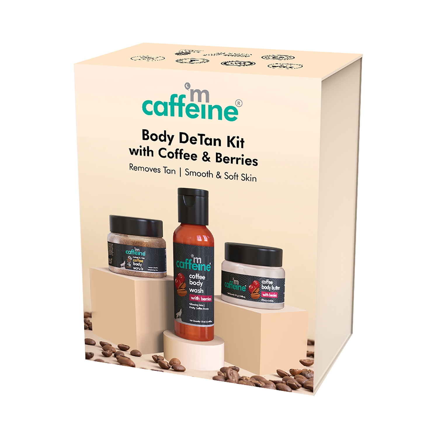 mCaffeine | mCaffeine Miniature Coffee Body De Tan Kit - (3Pcs)