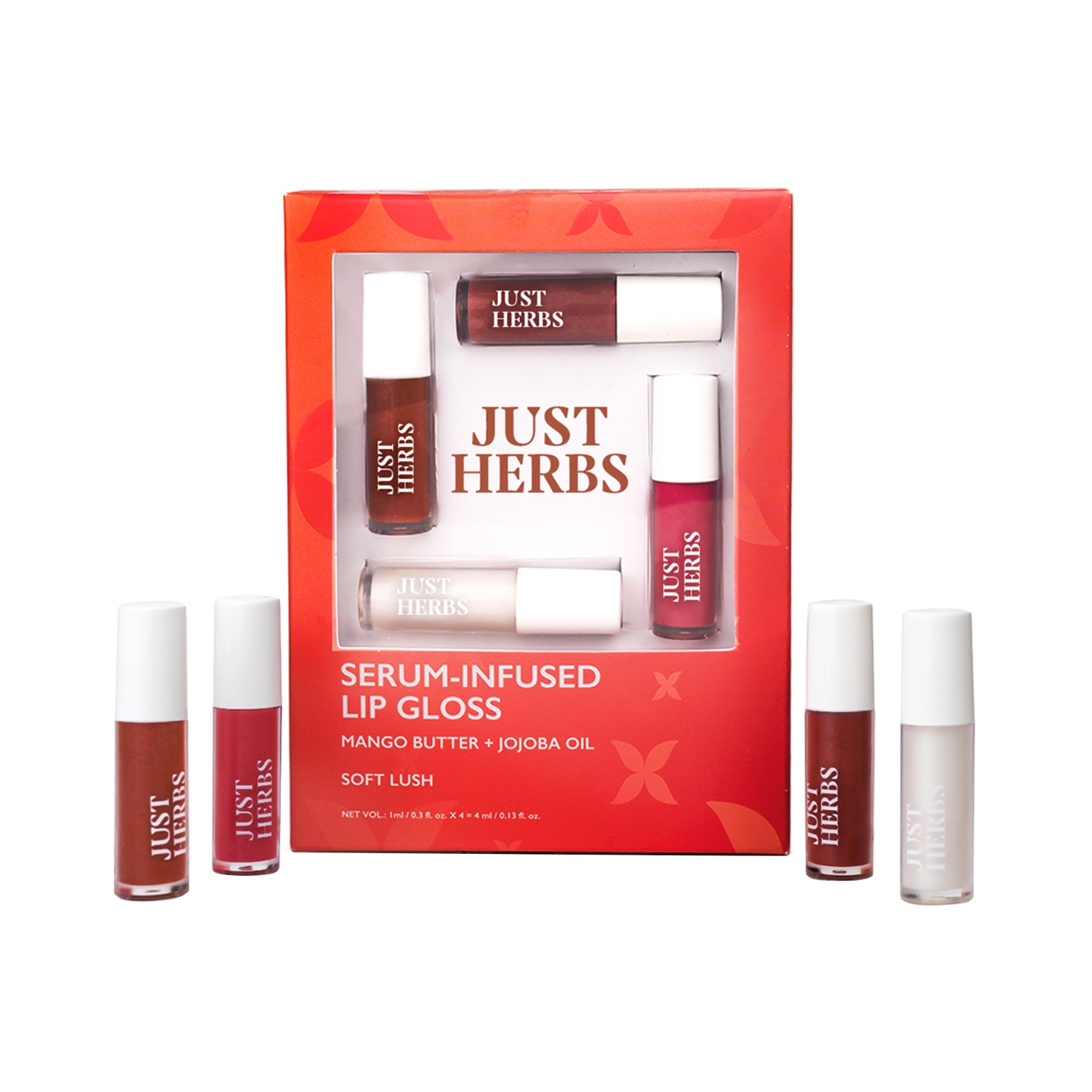 Just Herbs Serum-Infused Lip Gloss - Soft Lush (4 Pcs)