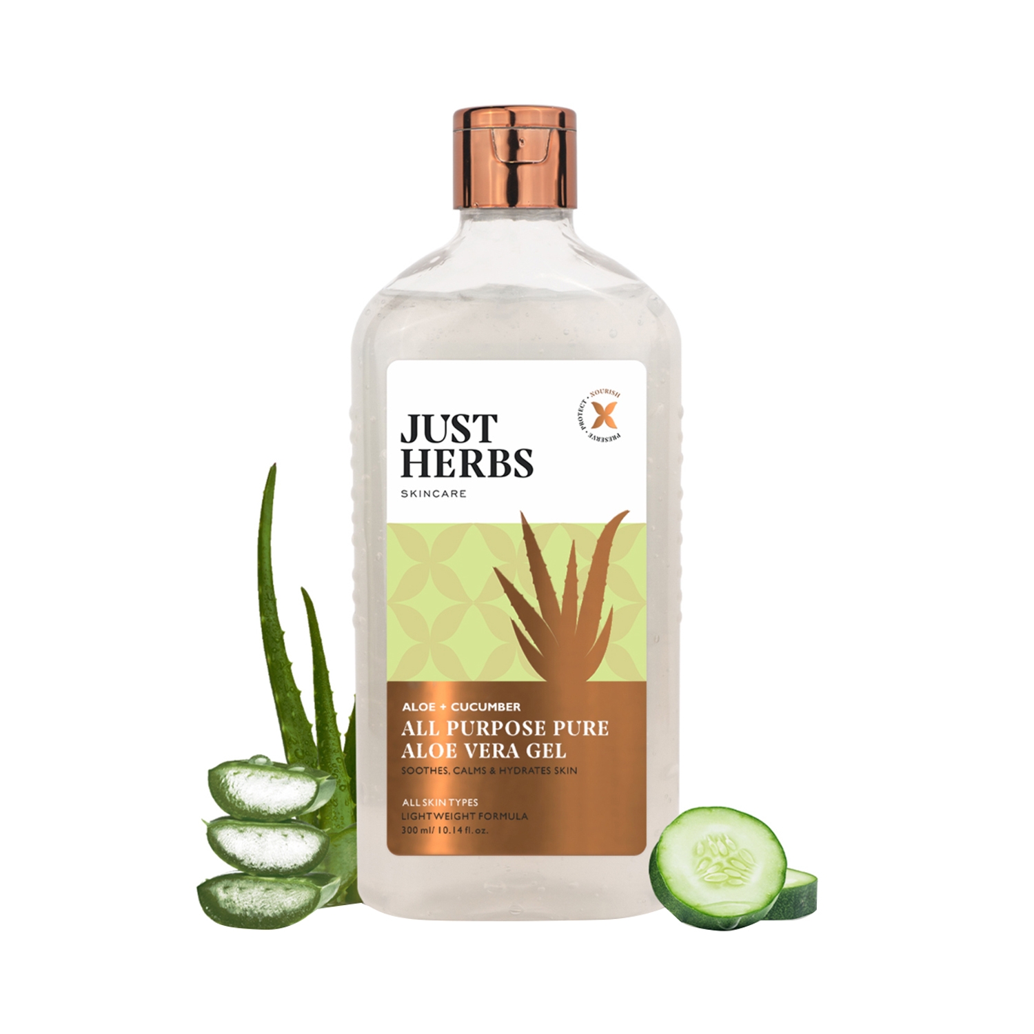 Just Herbs | Just Herbs All Purpose Pure Aloe Vera Gel With Aloe & Cucumber (300ml)
