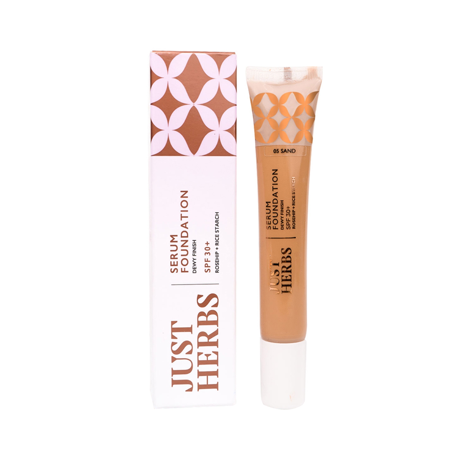 Just Herbs | Just Herbs Serum Foundation Dewy Finish SPF 30+ With Rosehip & Rice Starch - 05 Sand (20ml)
