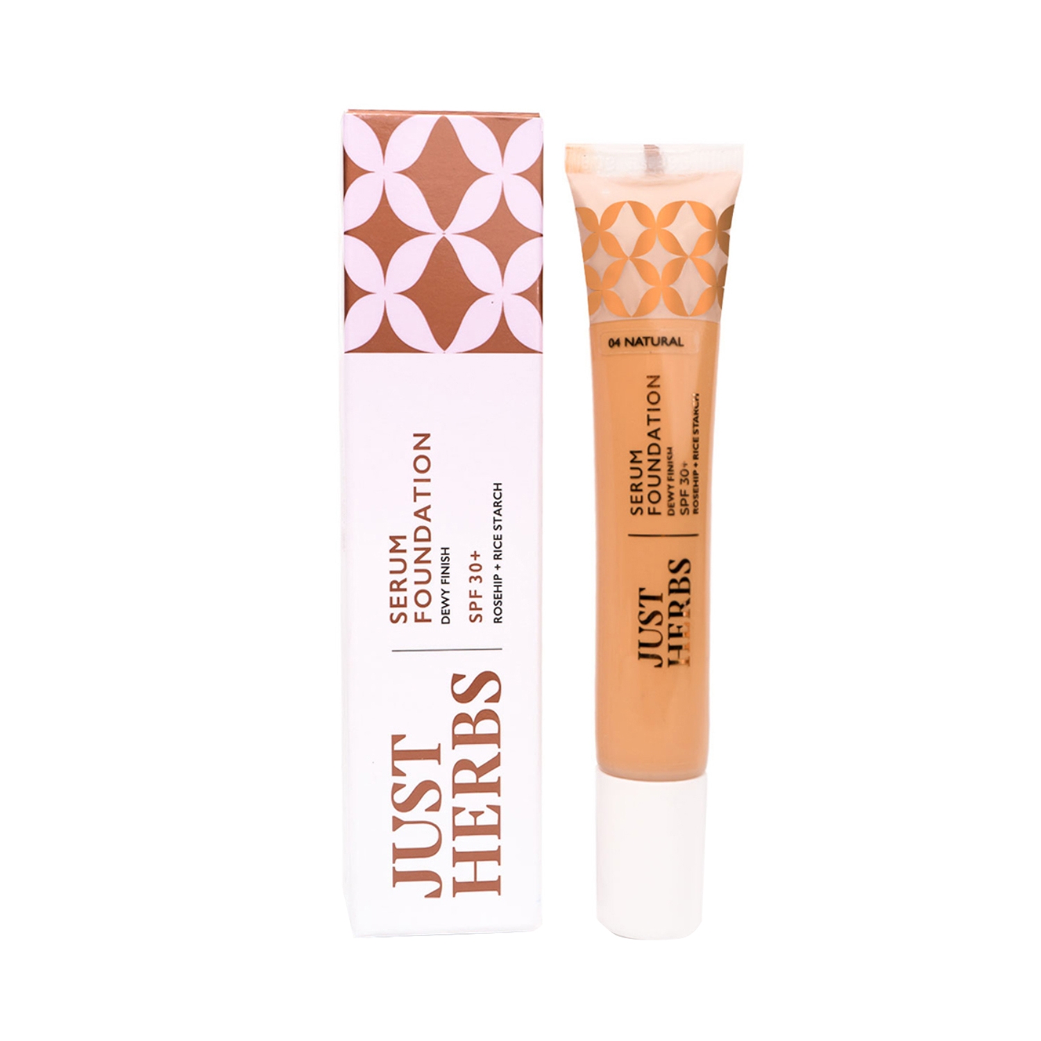 Just Herbs Serum Foundation Dewy Finish SPF 30+ With Rosehip & Rice Starch - 04 Natural (20ml)