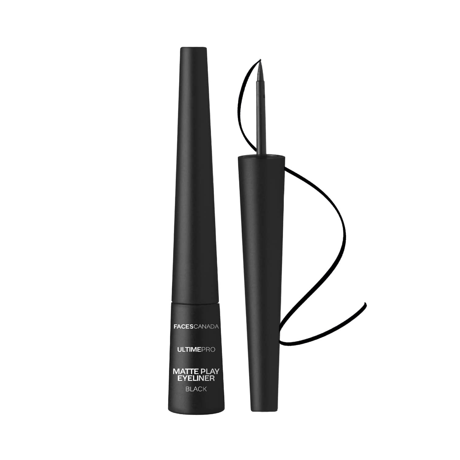 Faces Canada | Faces Canada Ultime Pro Matte Play Eyeliner - Black, 24HR Long Stay Matte, Intense Color (2.5 ml)