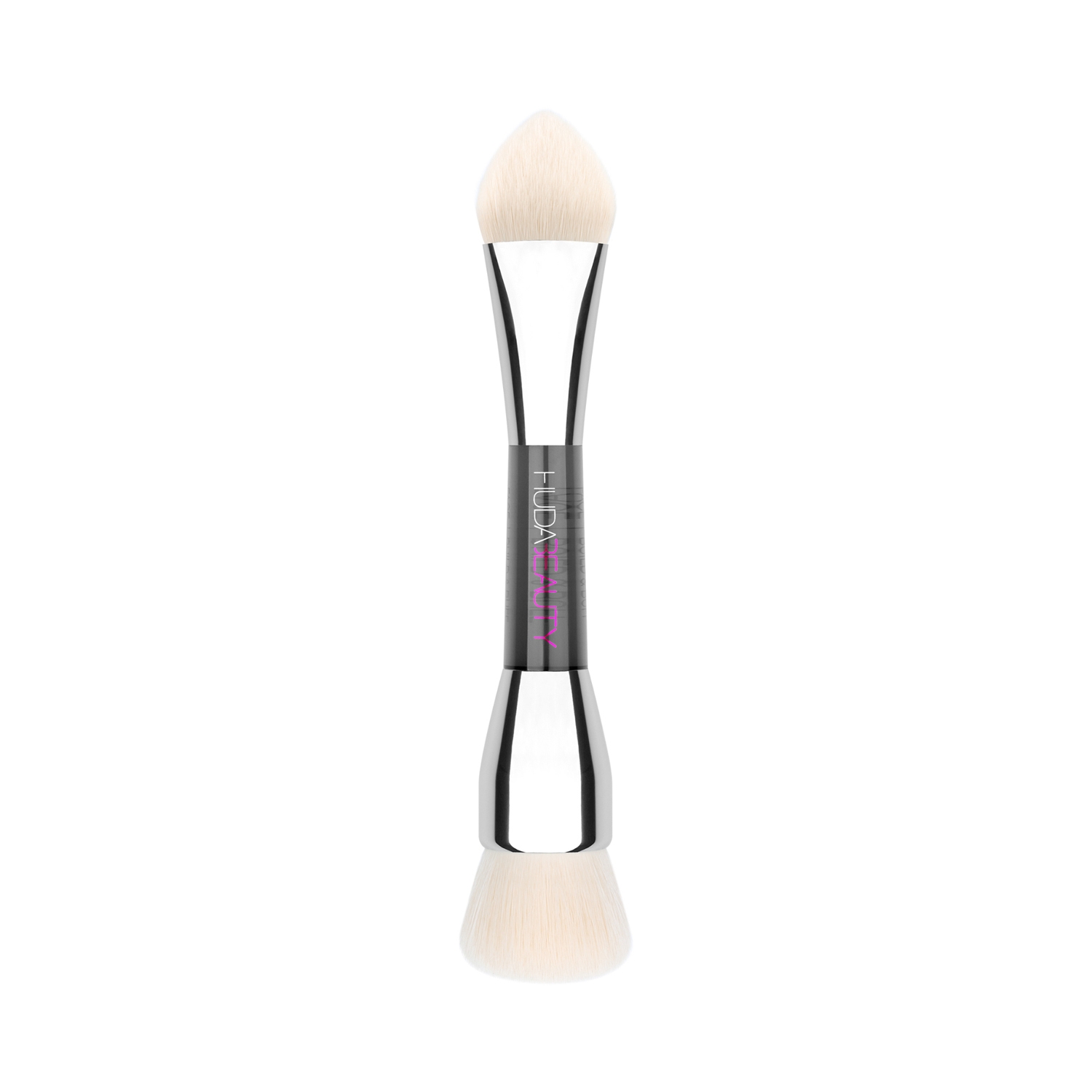 Huda Beauty Build and Buff Double Ended Foundation Brush - Black, Silver