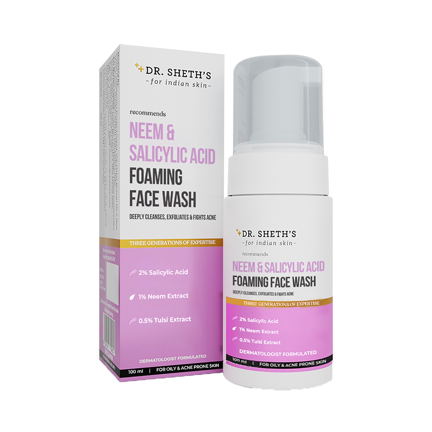 Dr. Sheth's | Dr. Sheth's Neem & Salicylic Acid Foaming Facewash (100ml)