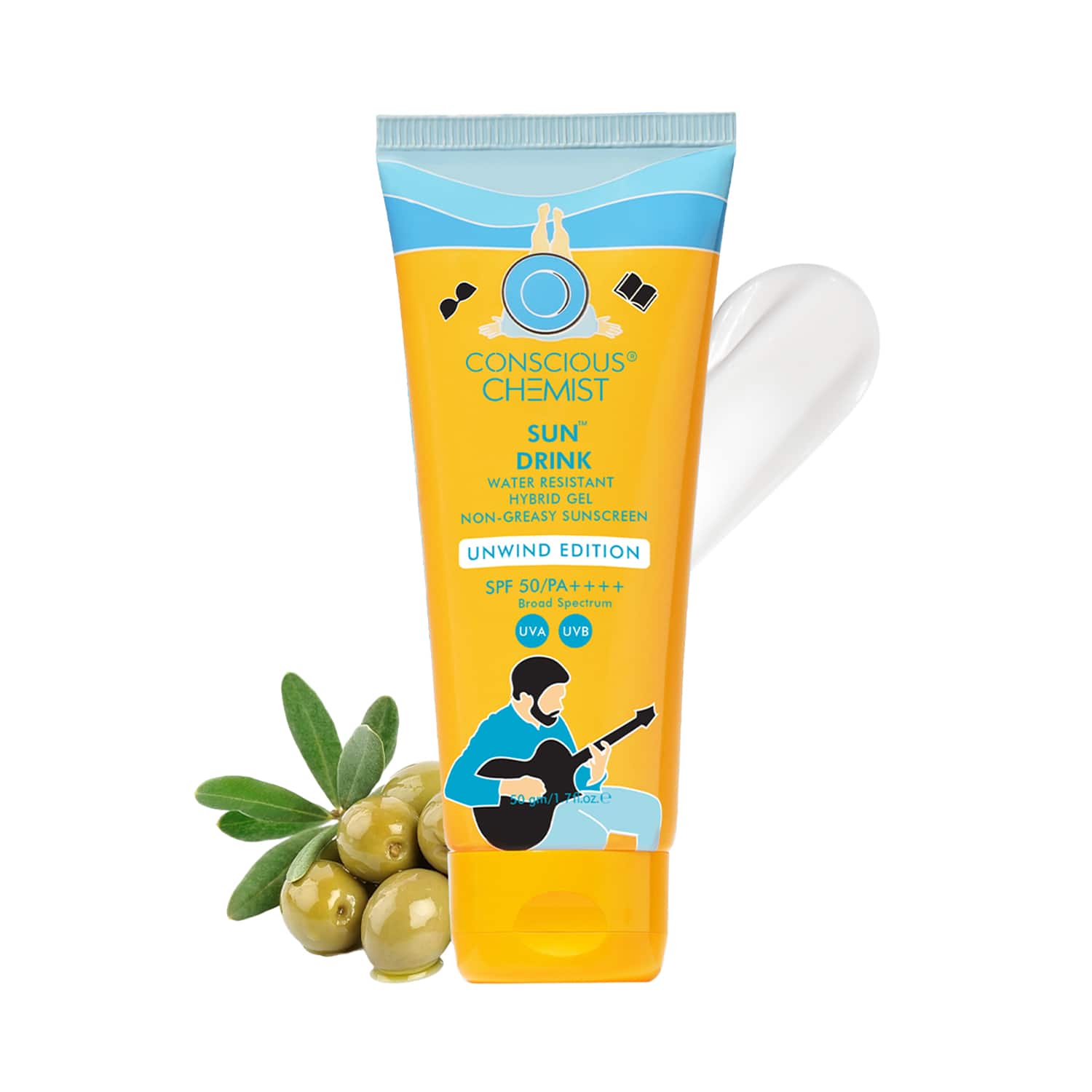 Conscious Chemist | Conscious Chemist Unwind Edition Water Resistant Hybrid Sunscreen with Ceramides- SPF 50 PA++++ (50g)