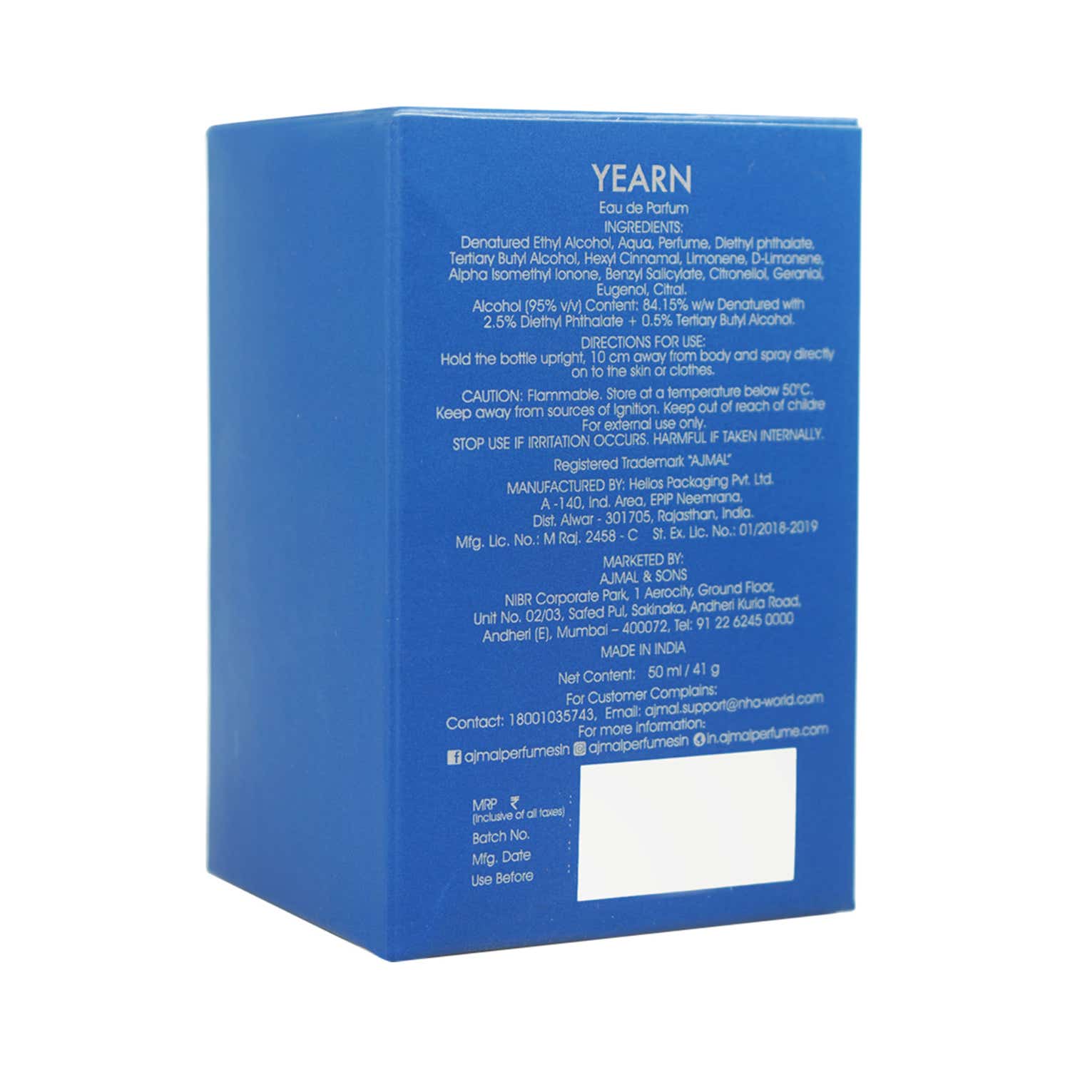 Buy AJMAL Yearn Oriental Perfume Eau De Parfum Long Lasting Office