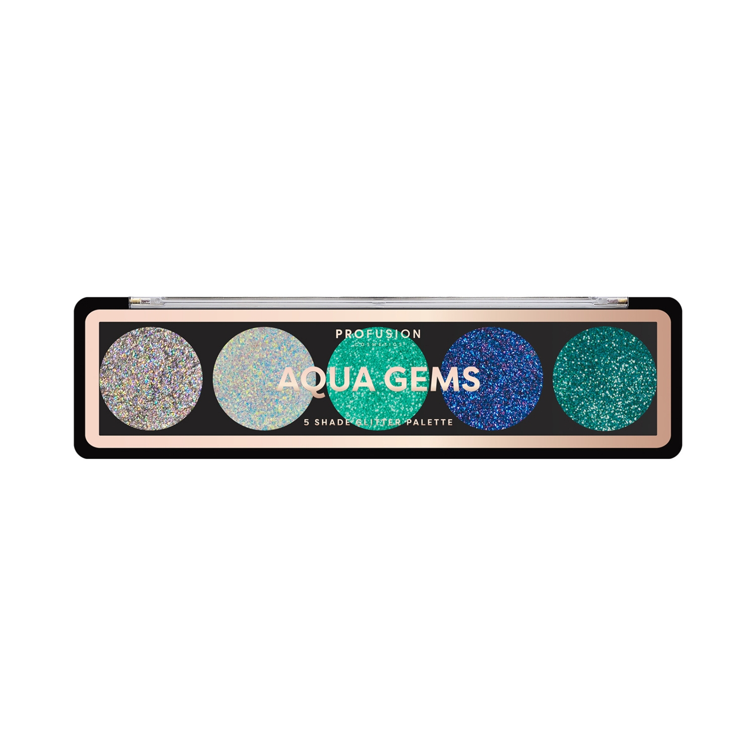Profusion Cosmetics | Profusion Cosmetics 5 Shade Glitter Eye Shadow Pallete - Aqua Gems (4.5 g)