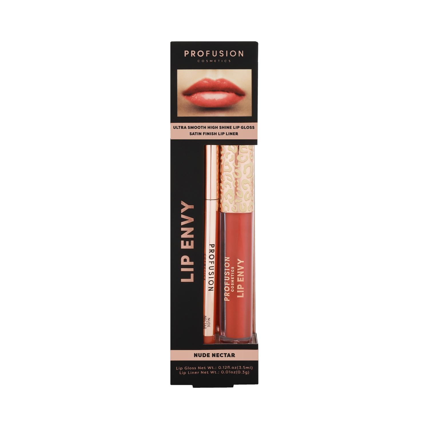 Profusion Cosmetics | Profusion Cosmetics Lip Envy Lip Gloss & + Lip Liner Duo - Nude Nectar (3.5ml + 0.3g)