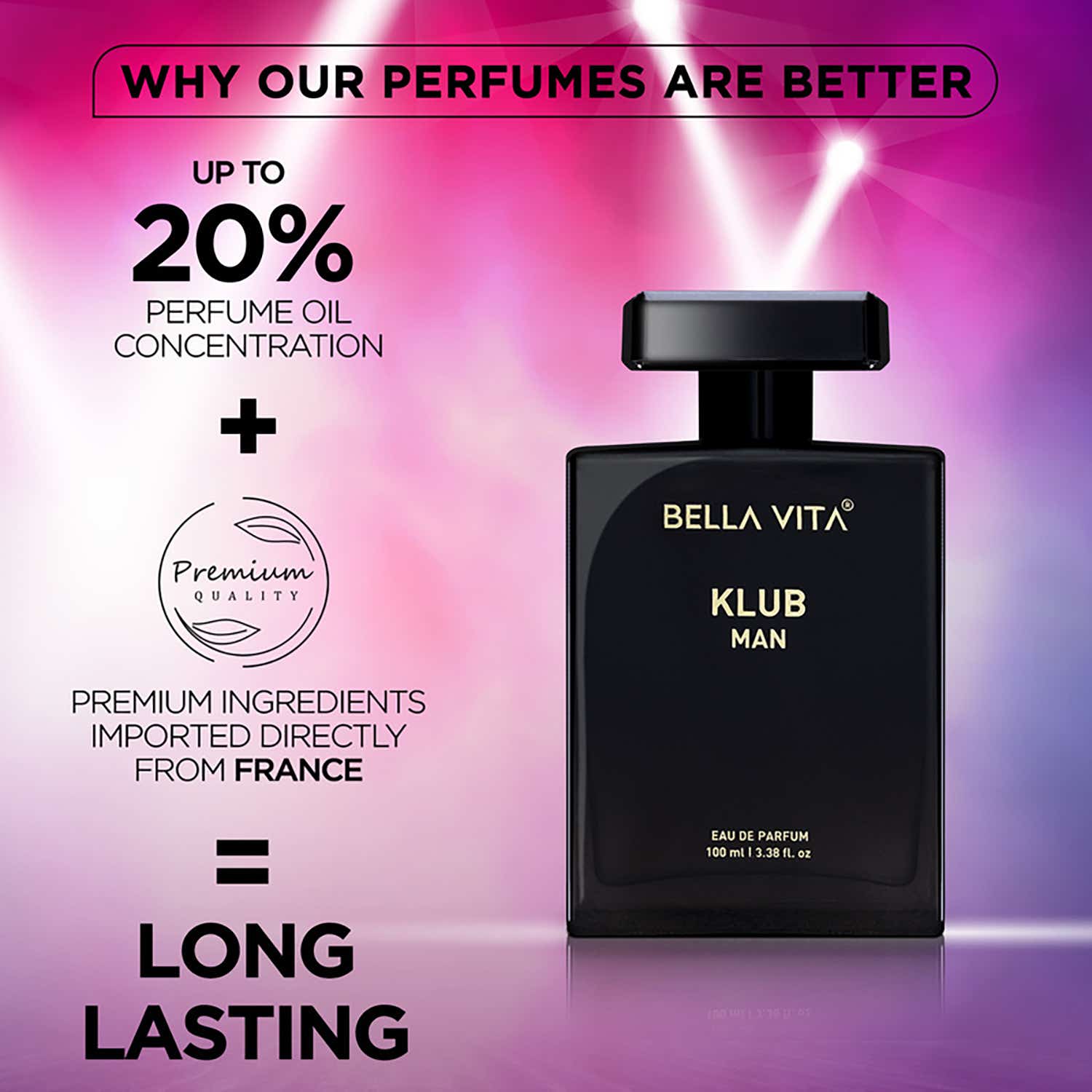 Buy Bella Vita Luxury Klub Eau De Parfum (100ml) Online at Best - Main Image