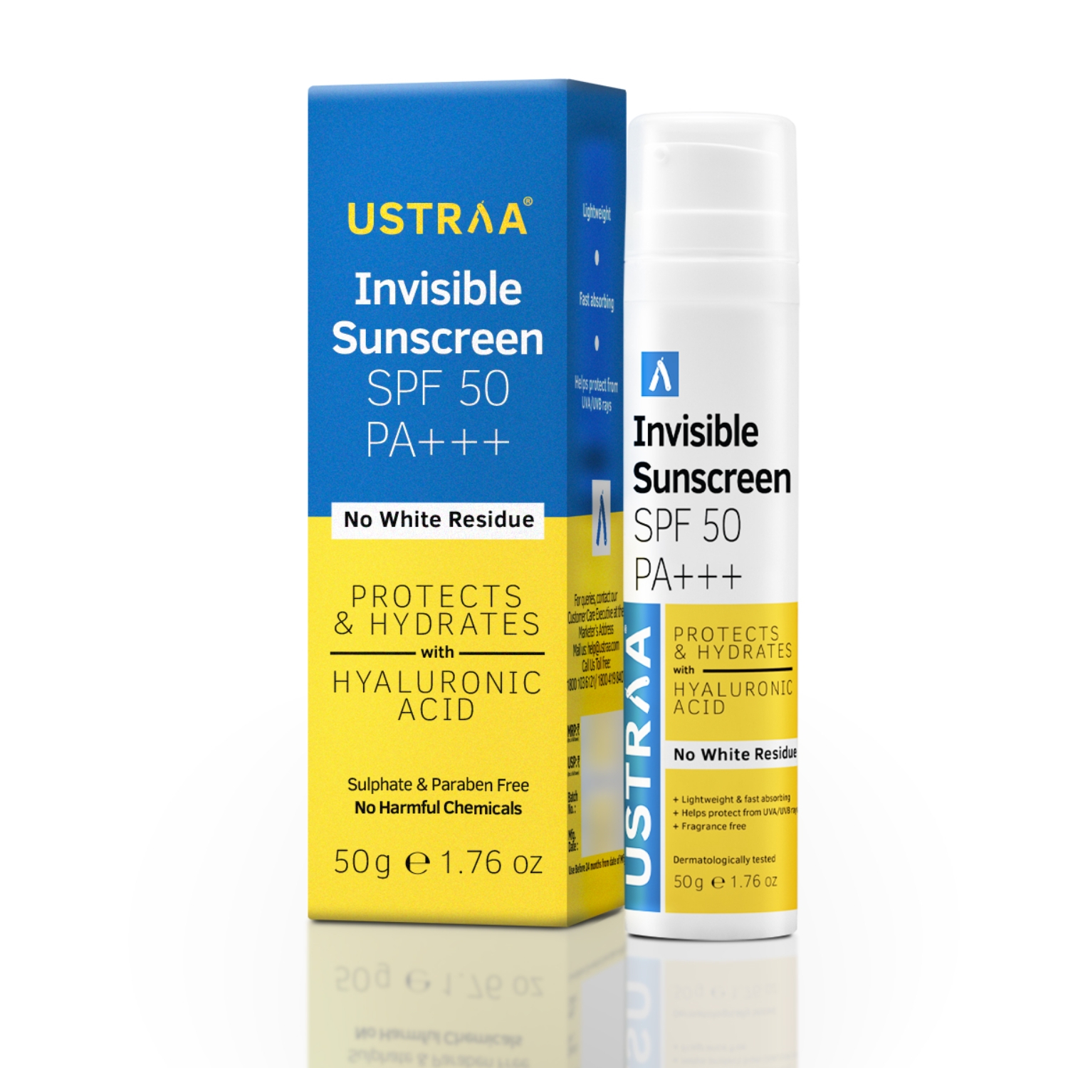 Ustraa | Ustraa Invisible Sunscreen SPF 50 Pa+++ (50g)