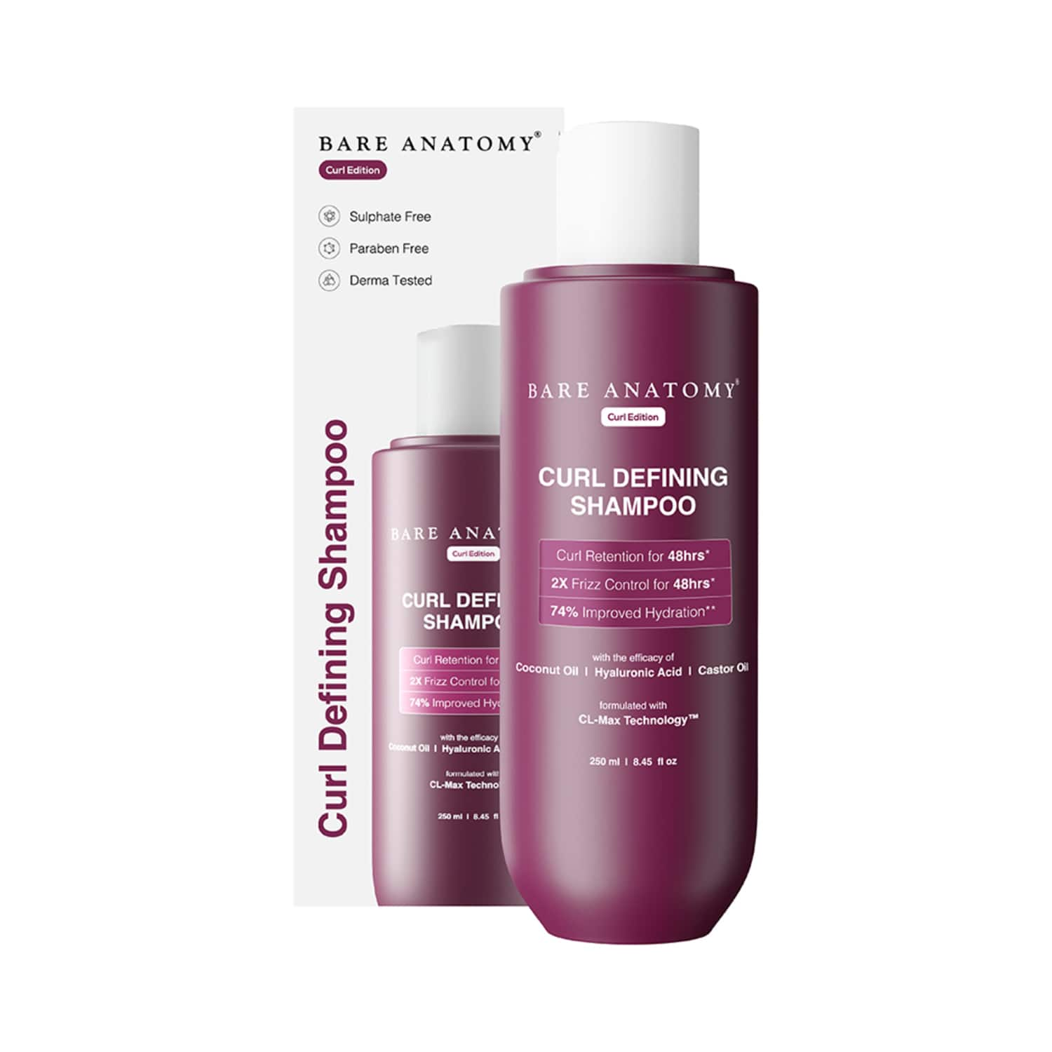 Bare Anatomy | Bare Anatomy Curl Defining Shampoo For Curl Retention & 2X Frizz Protection (250ml)