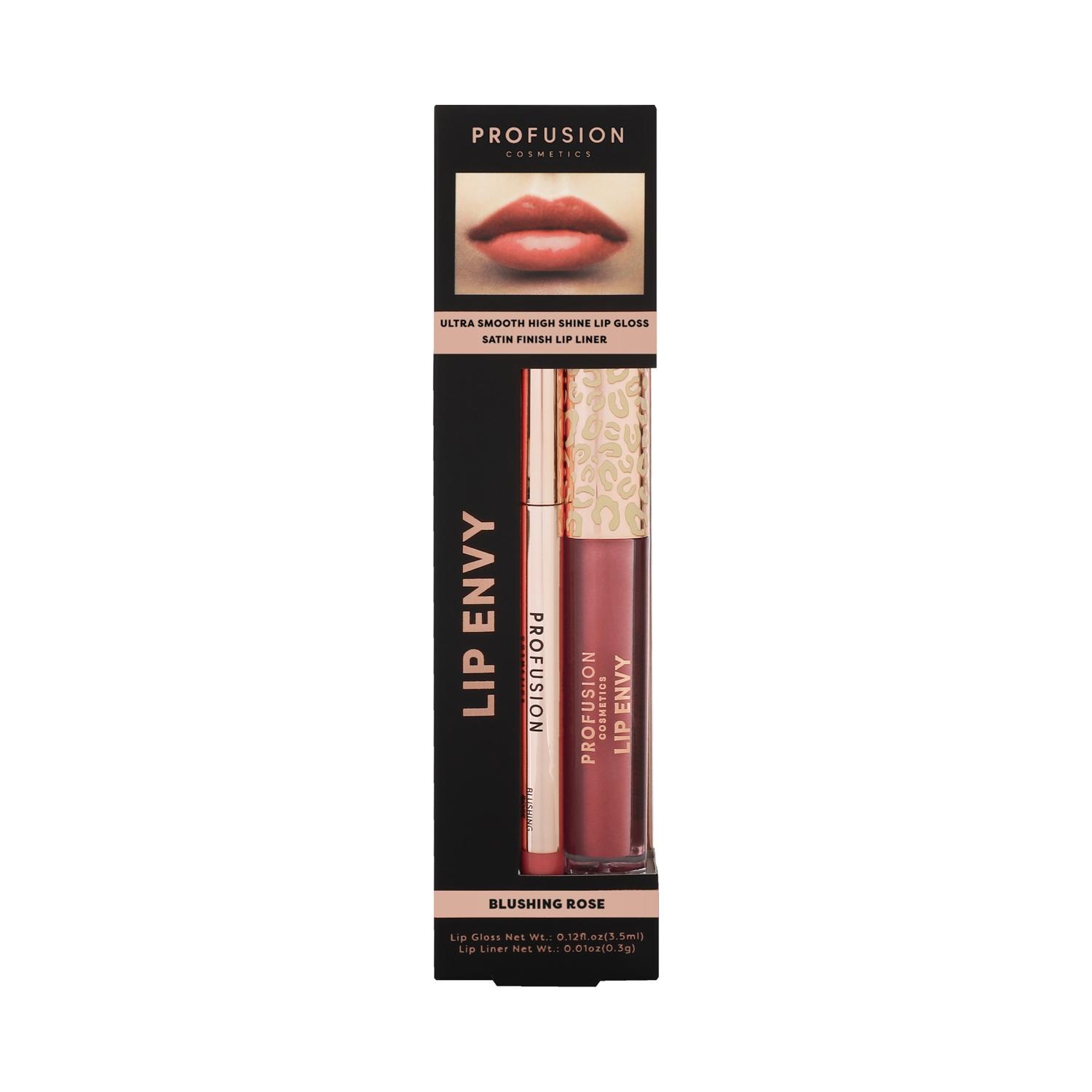 Profusion Cosmetics | Profusion Cosmetics Lip Envy Lip Gloss & + Lip Liner Duo - Blushing Rose (3.5ml + 0.3g)