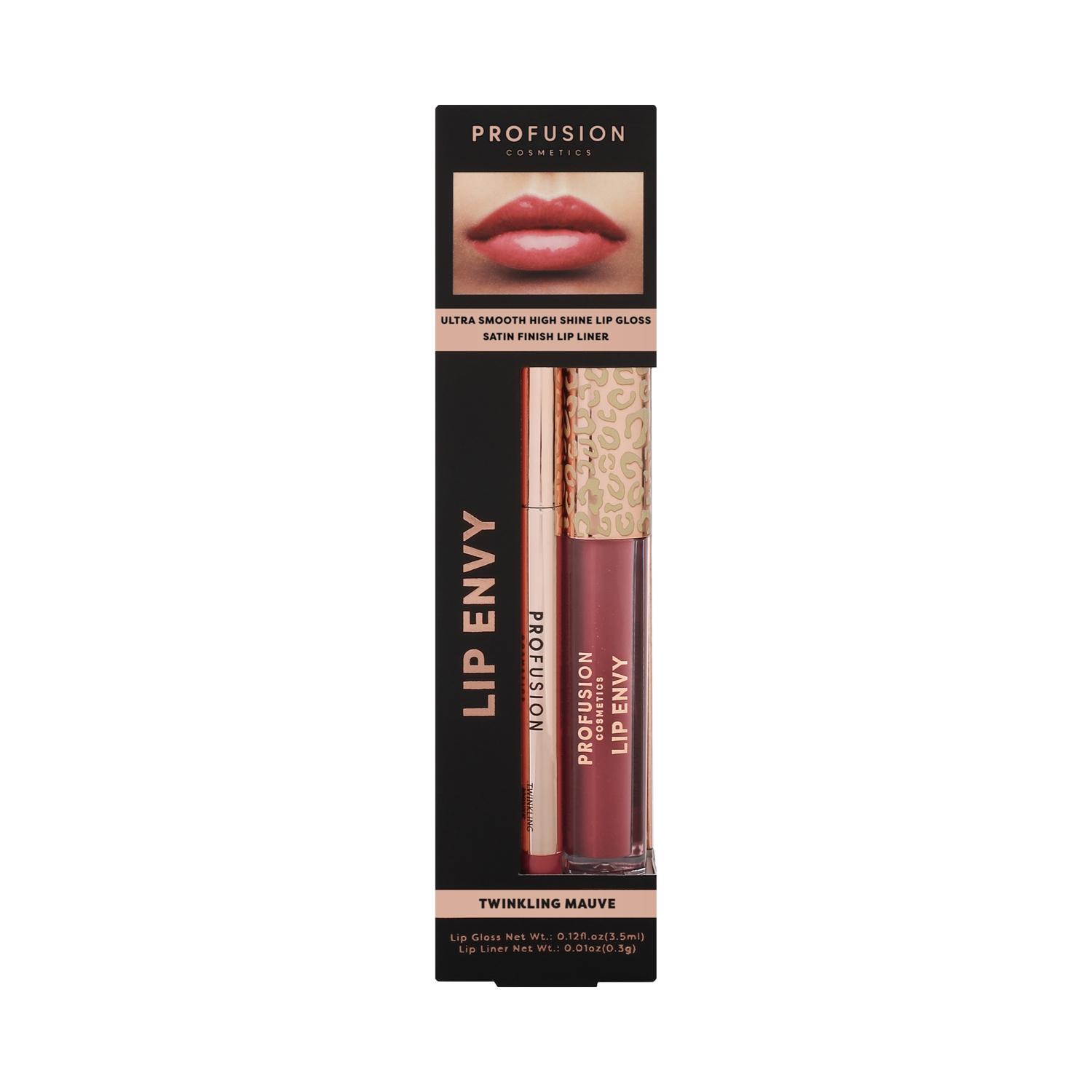 Profusion Cosmetics | Profusion Cosmetics Lip Envy Lip Gloss & + Lip Liner Duo - Twinkling Mauve (3.5ml + 0.3g)