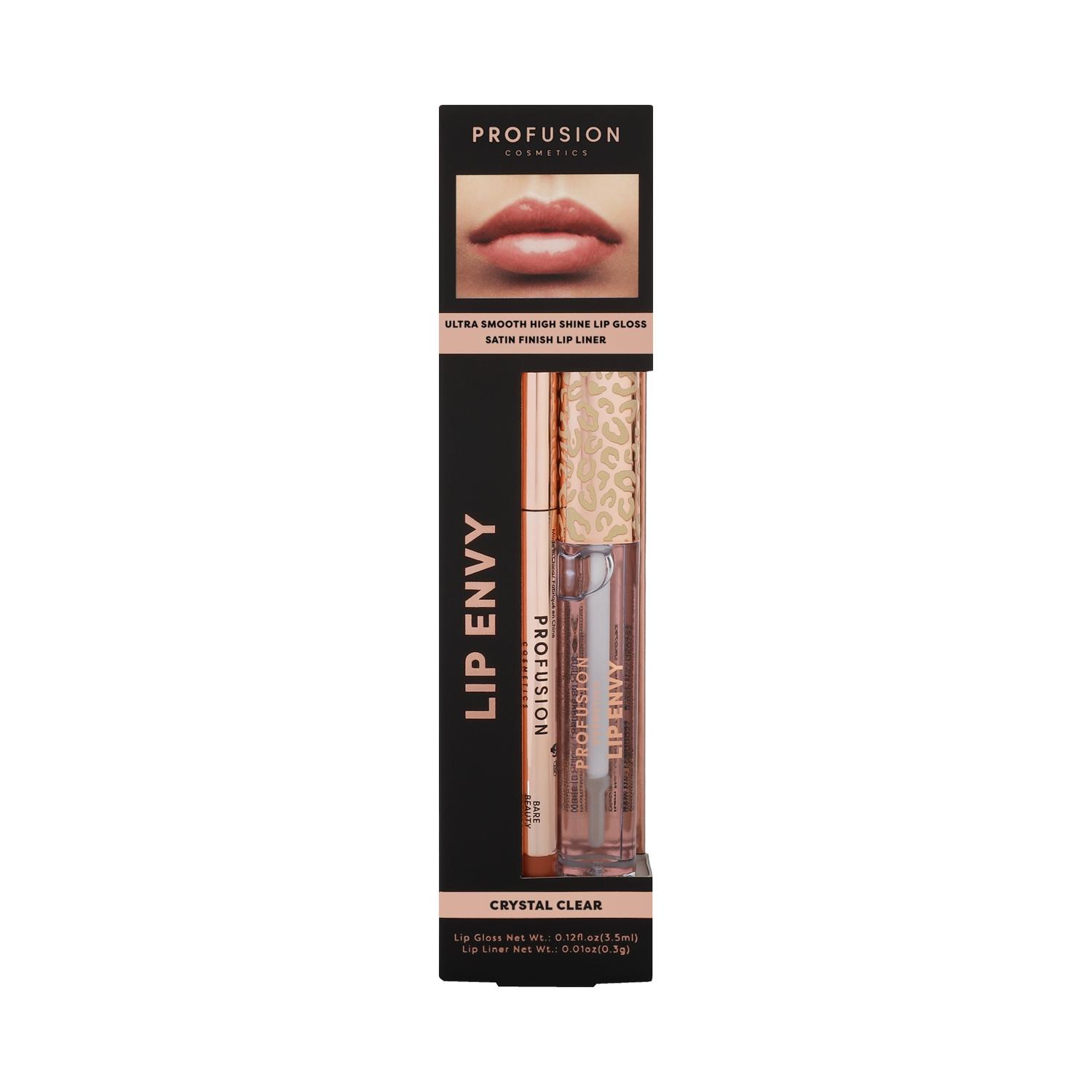 Profusion Cosmetics Lip Envy Lip Gloss & + Lip Liner Duo - Crystal Clear (3.5ml + 0.3g)