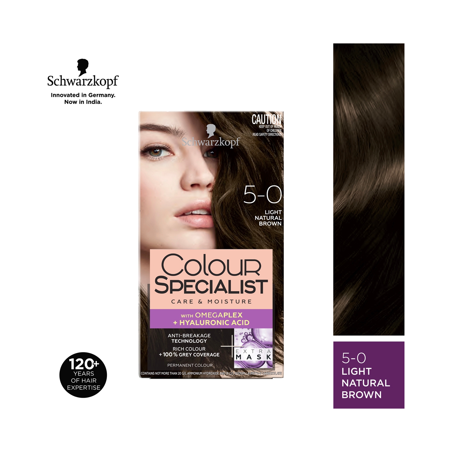 Schwarzkopf | Schwarzkopf Colour Specialist Permanent Hair Colour - 5.0 Light Natural Brown (165ml)