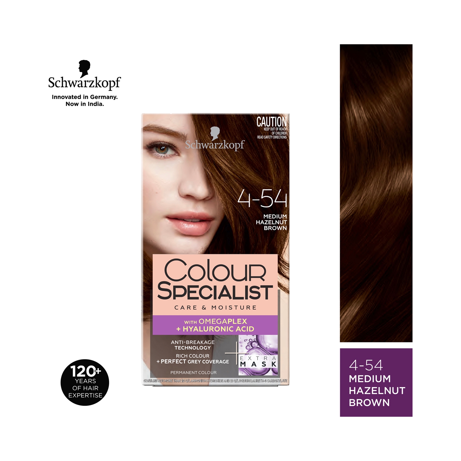 Schwarzkopf | Schwarzkopf Colour Specialist Permanent Hair Colour - 4.54 Medium Hazelnut Brown (165ml)