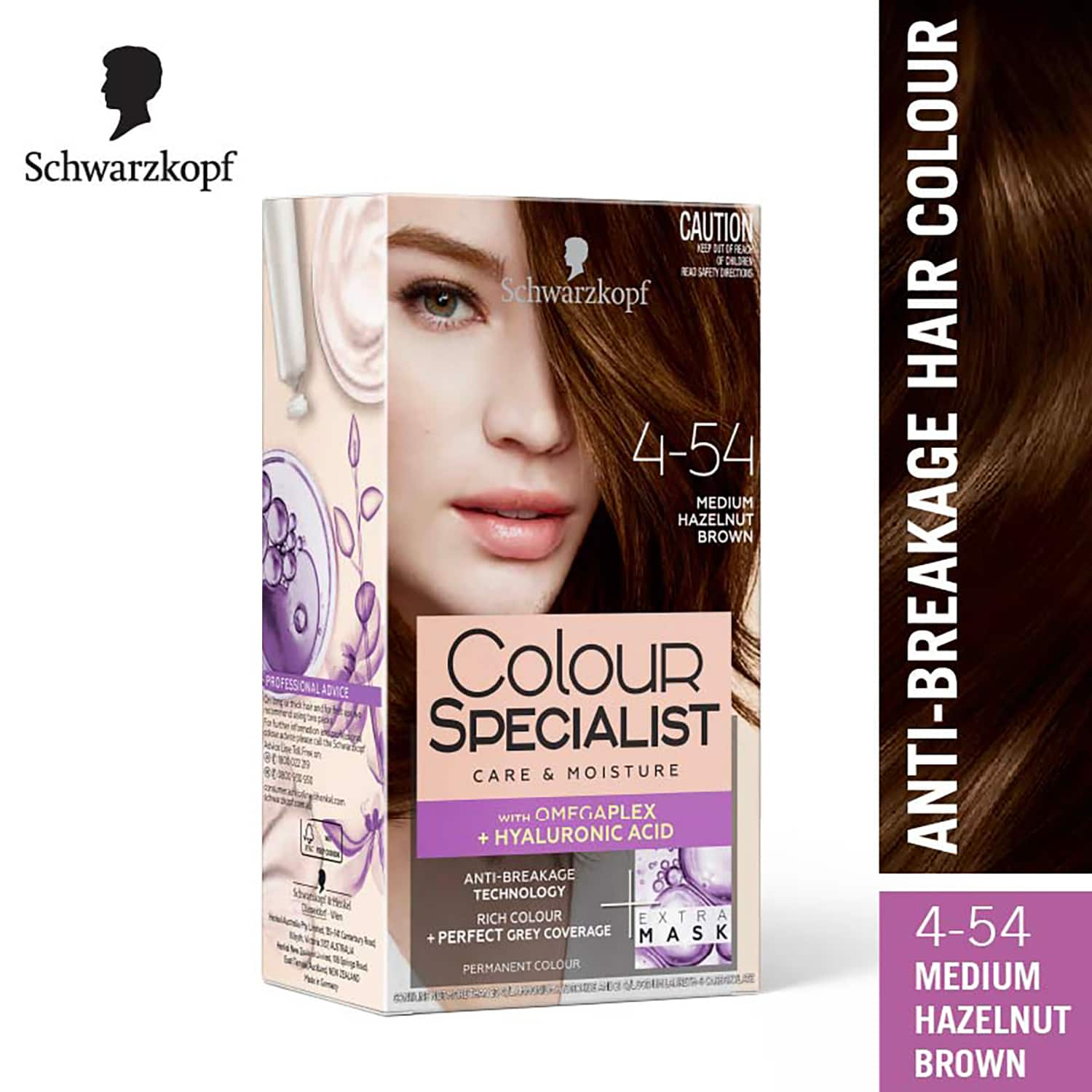 Schwarzkopf | Schwarzkopf Colour Specialist Permanent Hair Colour - 4.54 Medium Hazelnut Brown (165ml)