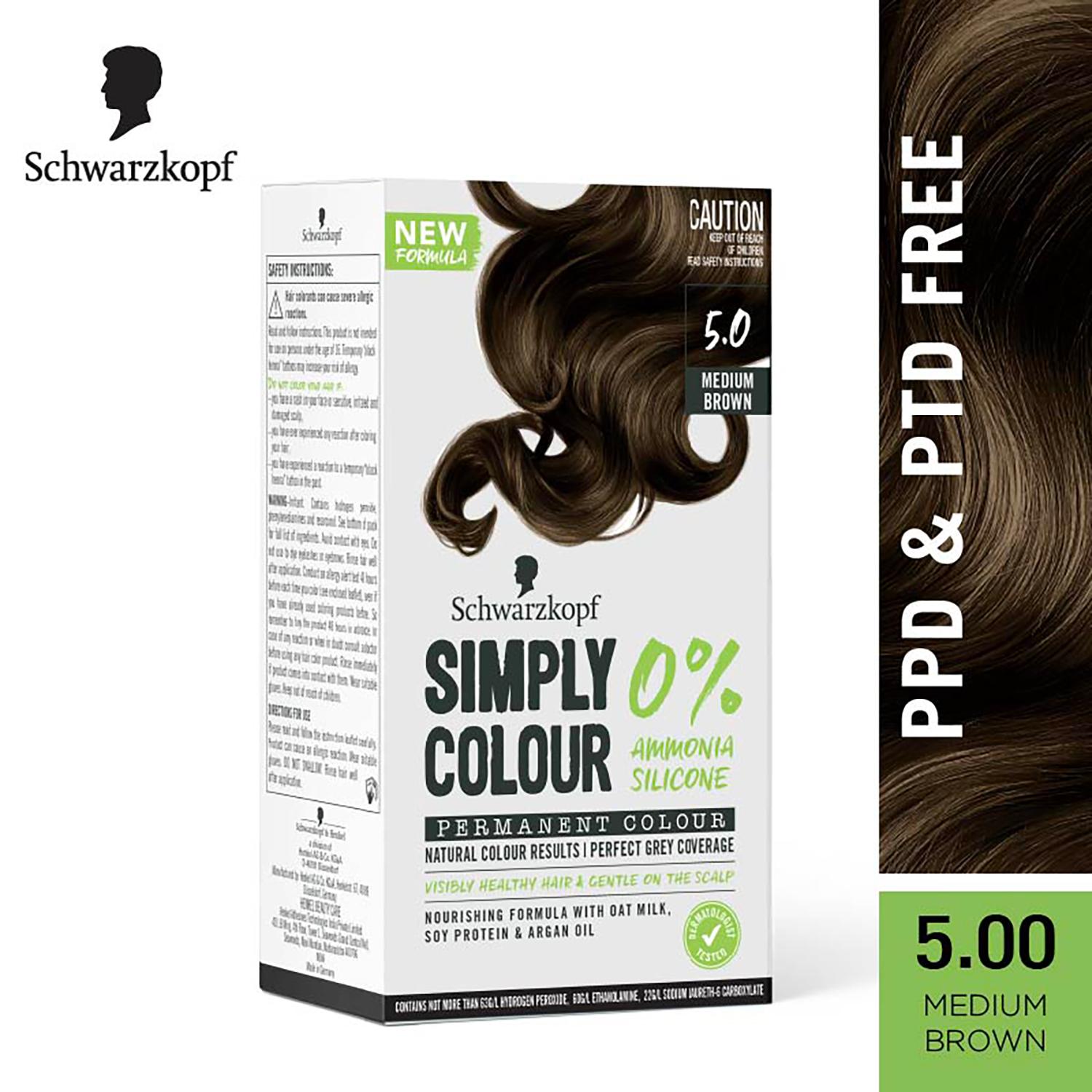 Schwarzkopf | Schwarzkopf Simply Color Permanent Hair Colour - 5.00 Medium Brown (142.5 ml)