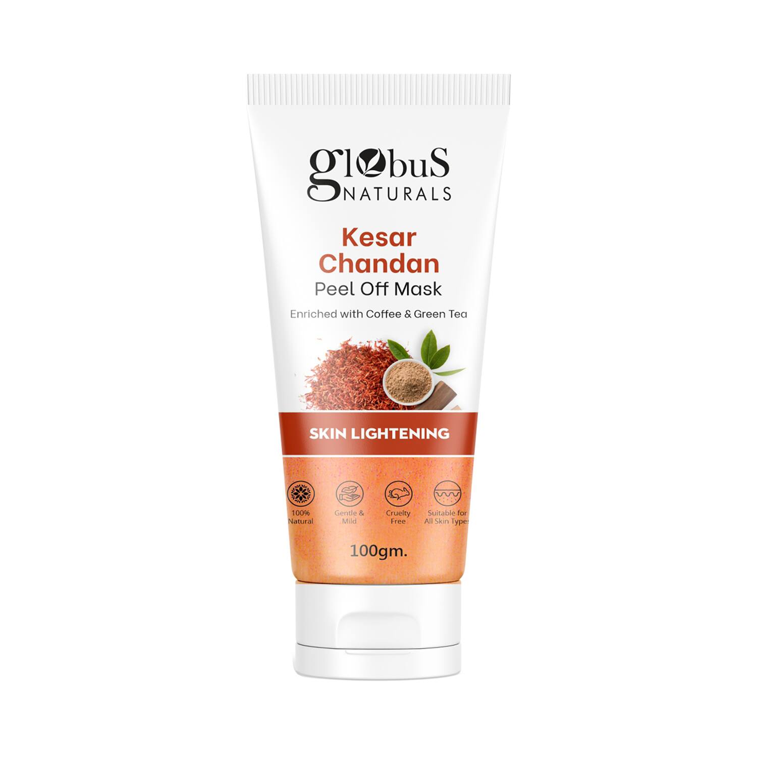 Globus Naturals | Globus Naturals Kesar Chandan Peel Off Mask Enriched With Green Tea For Skin Lightening (100g)