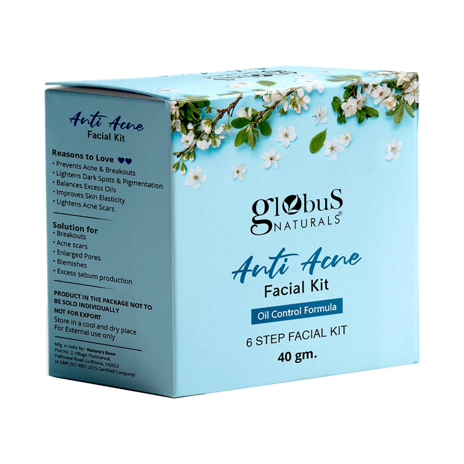 Globus Naturals | Globus Naturals Anti Acne 6 Step Facial Kit For Oil Control & Unclogging Pore (40g)