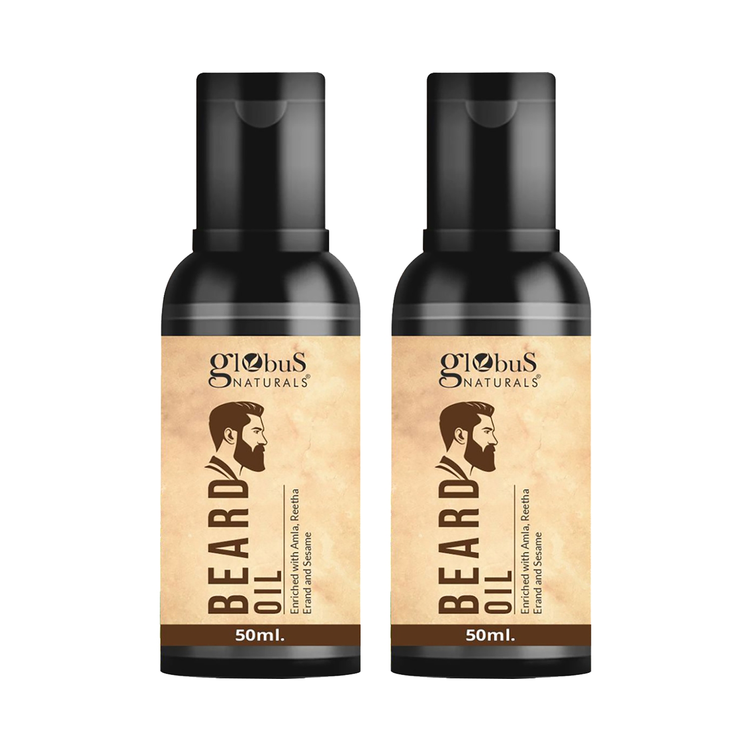 Globus Naturals Beard Oil Enriched With Amla, Reetha Erand & Sesame Oil Combo (2 Pcs)