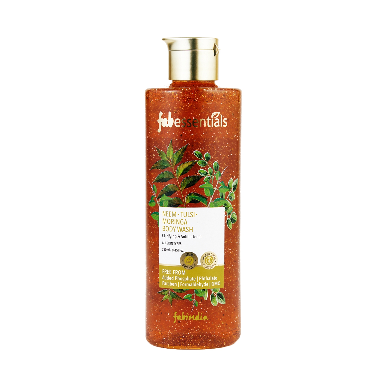 Fabessentials by Fabindia | Fabessentials by Fabindia Neem Tulsi Moringa Body Wash With The Goodness Of Apricot Seed & Walnut Shell (250ml)