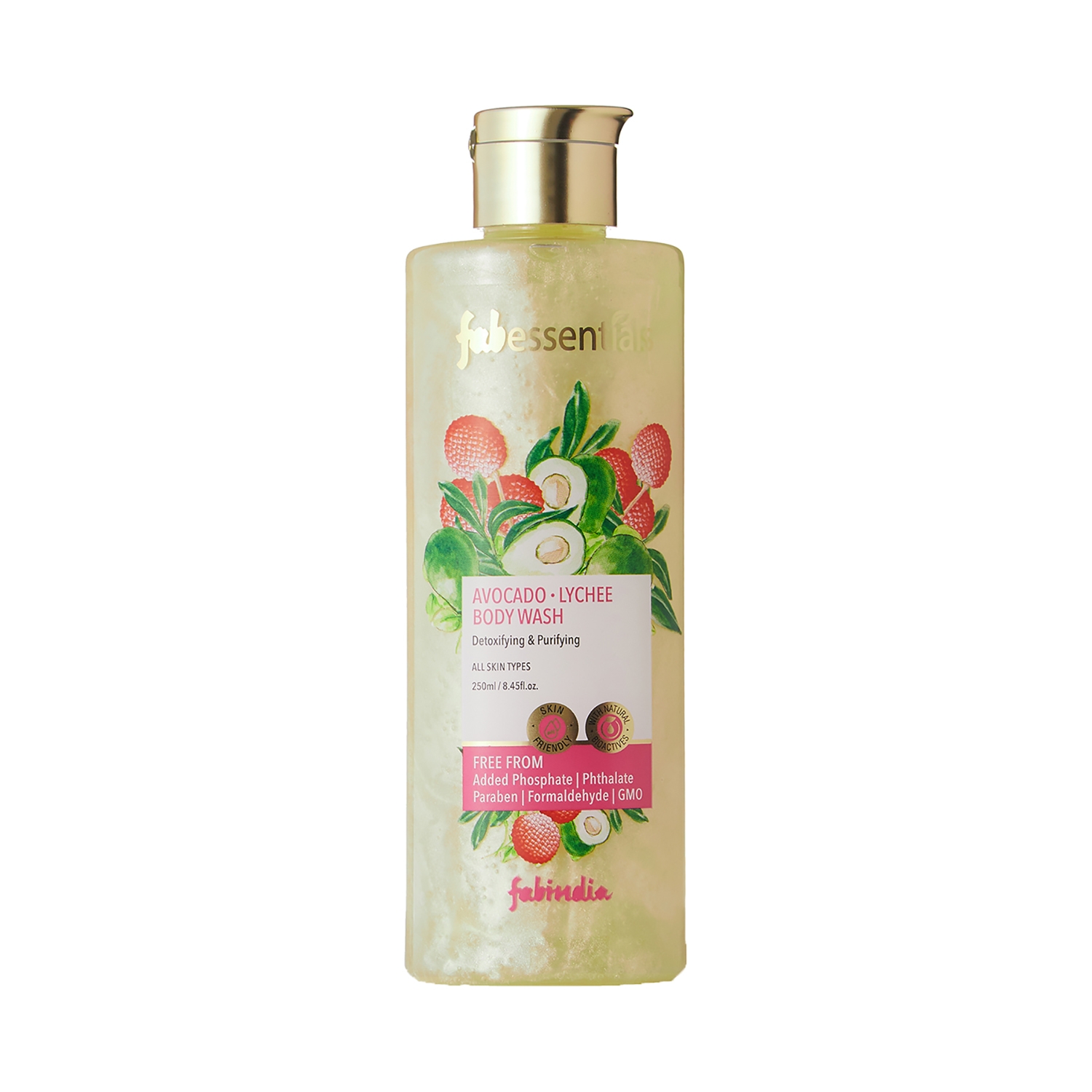 Fabessentials by Fabindia | Fabessentials by Fabindia Avocado Lychee Body Wash Infused With Almond Oil (250ml)