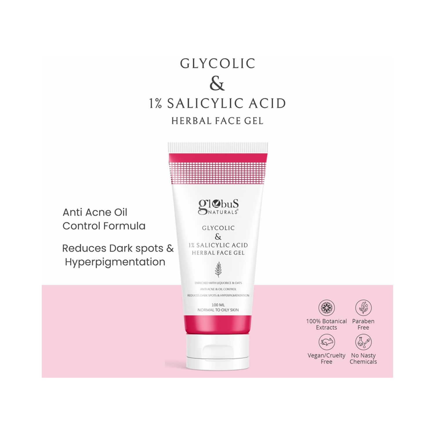 Globus glycolic and salicylic top acid face wash