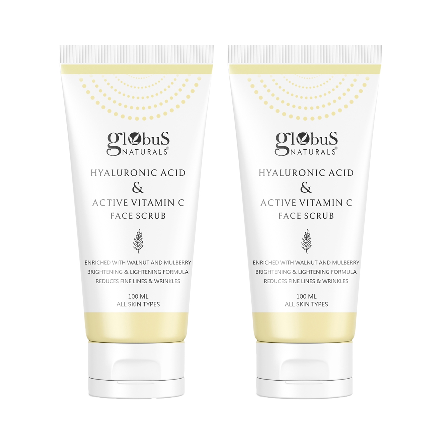Globus Naturals | Globus Naturals Hyaluronic Acid & Vitamin C Anti Ageing Face Scrub Enriched With Walnut (2 Pcs)
