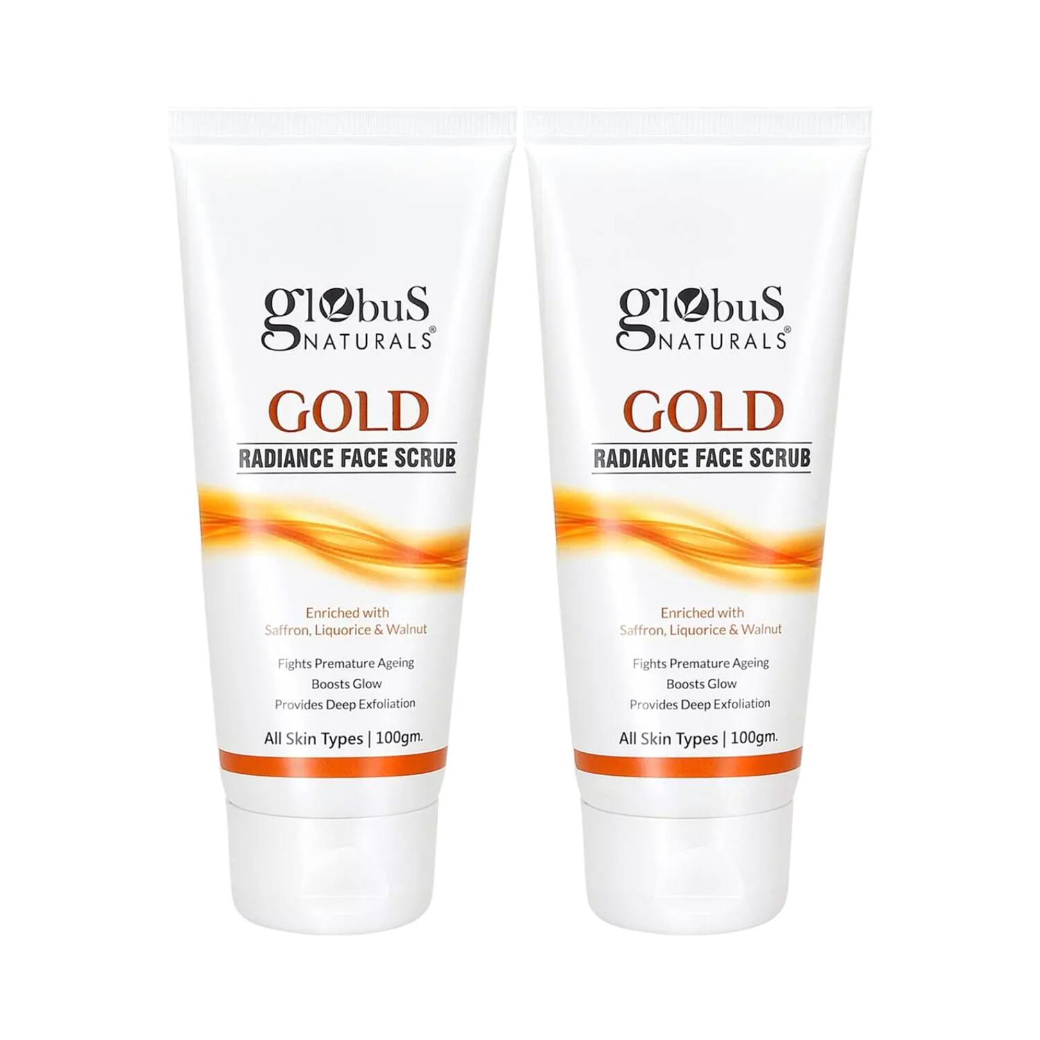 Globus Naturals | Globus Naturals Gold Radiance Anti Ageing & Brightening Face Scrub Enriched With Saffron (2 Pcs)