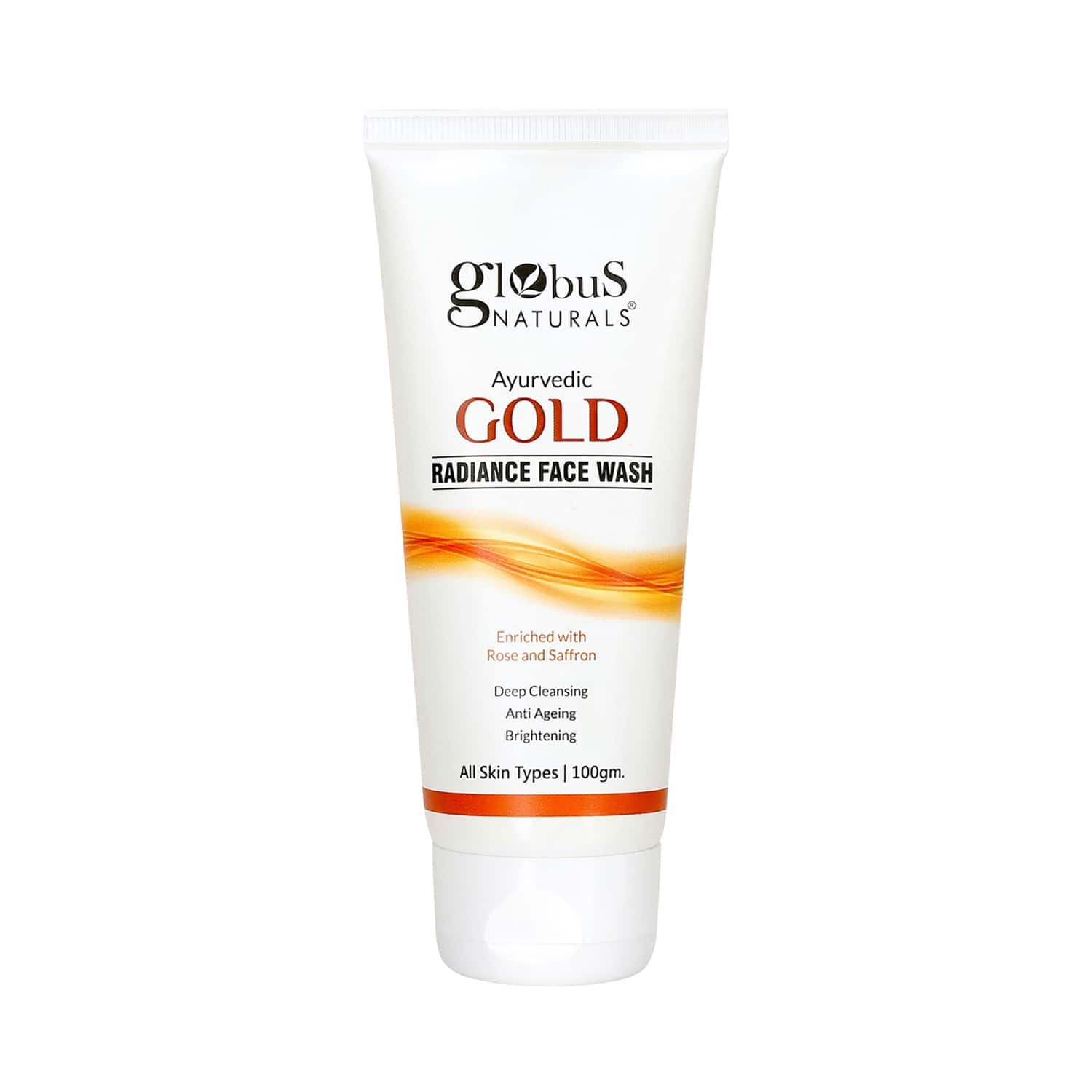 Globus Naturals | Globus Naturals Gold Radiance Anti Ageing & Brightening Face Wash Enriched With Saffron & Rose (100g)