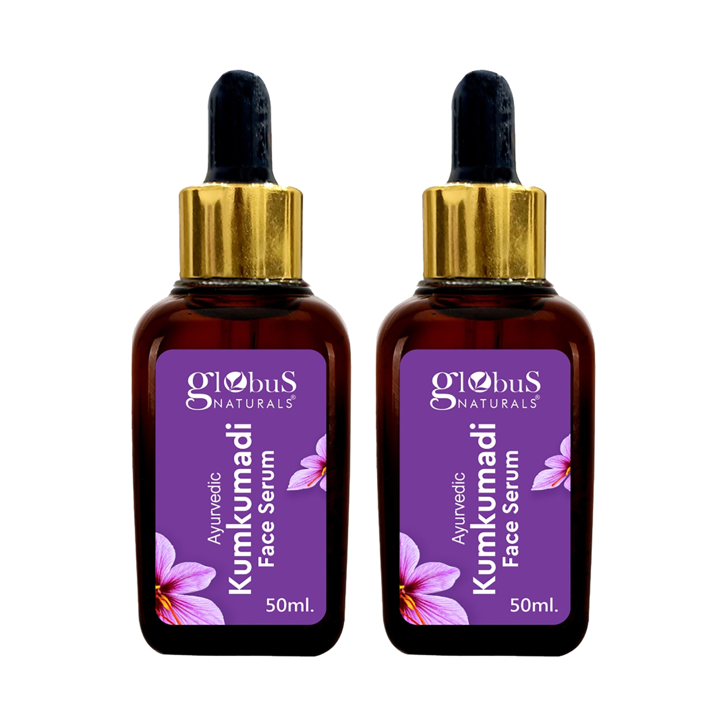 Globus Naturals | Globus Naturals Kumkumadi Skin Lightening Face Serum Enriched With Walnut & Lotus Extract (2 Pcs)
