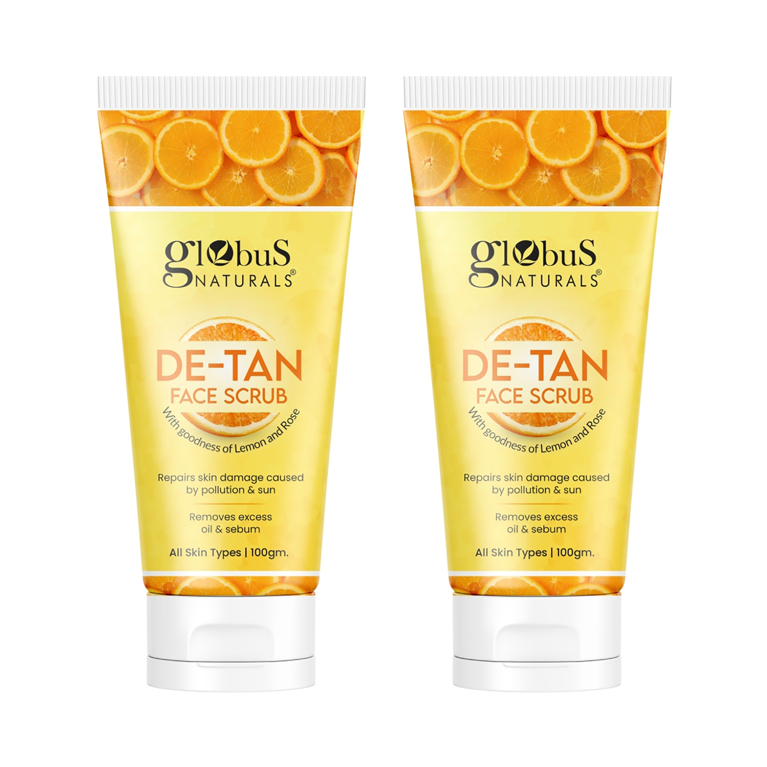 Globus Naturals | Globus Naturals De Tan Face Scrub Enriched With Lemon & Rose (2 Pcs)