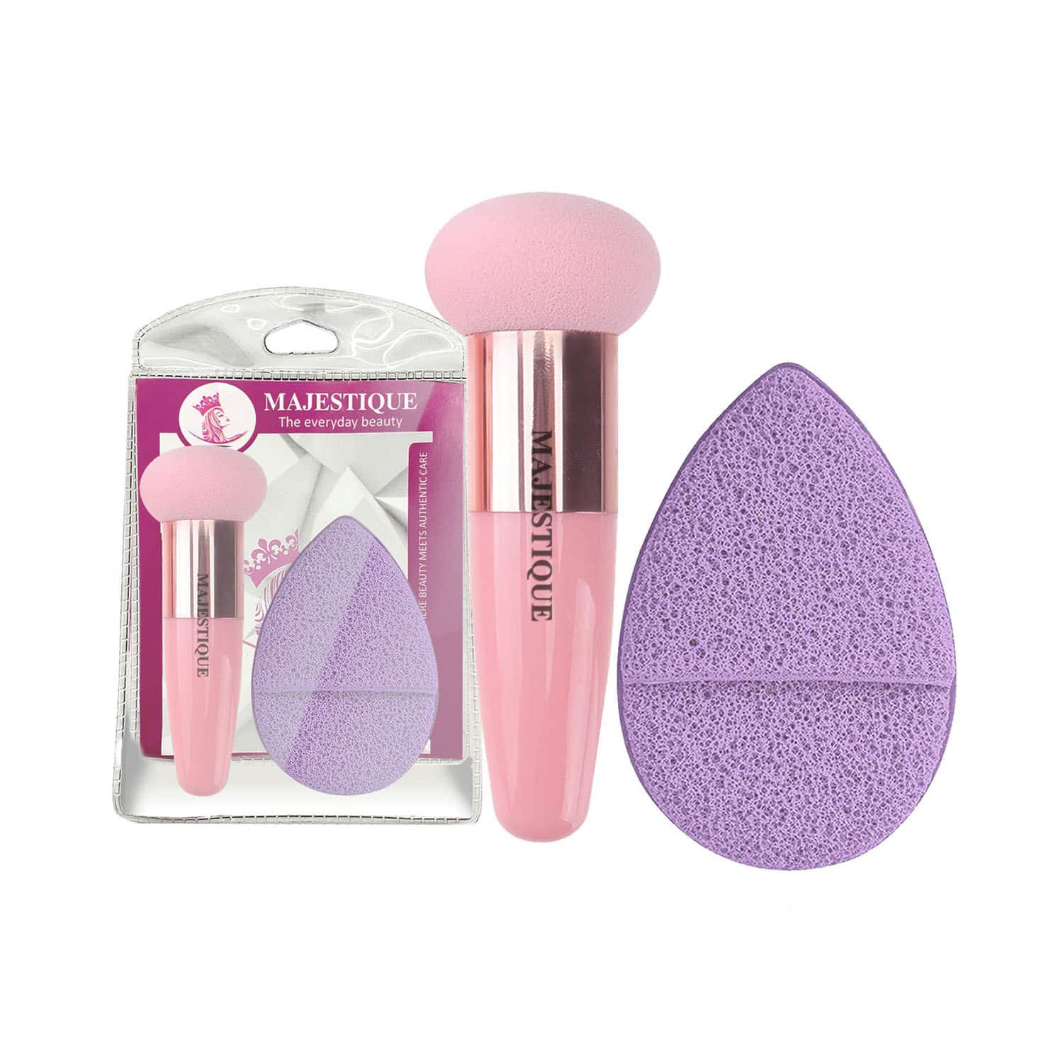 Majestique | Majestique Facial Cleaning Sponge With Mushroom Makeup Sponge - (2Pcs)
