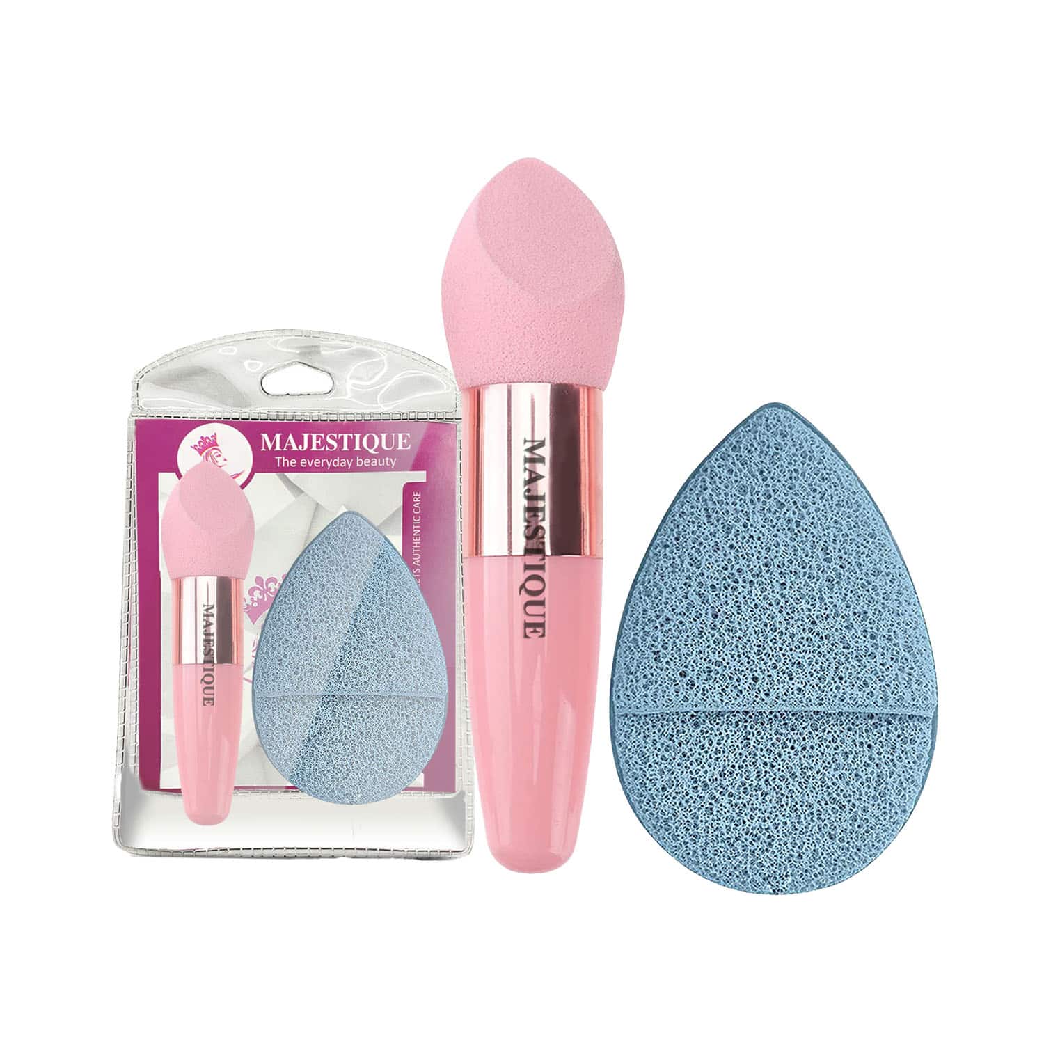 Majestique | Majestique Facial Cleaning Sponge With Cut Makeup Sponge - (2Pcs)